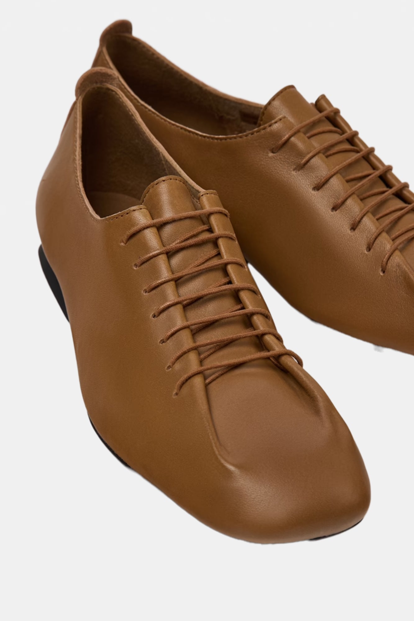 Casi Myra Leather Ballerinas Brown