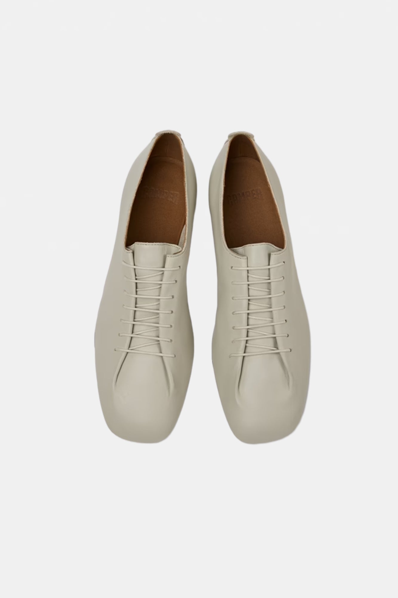 Casi Myra Leather Ballerinas Gray