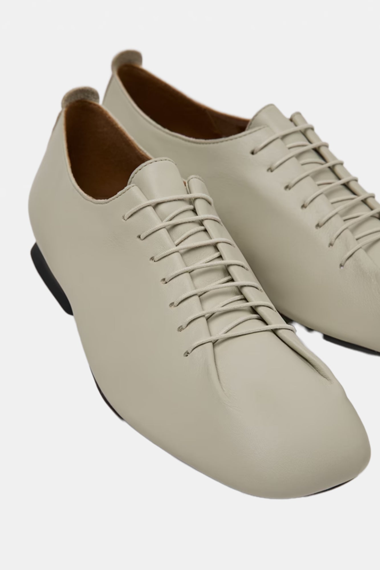 Casi Myra Leather Ballerinas Gray