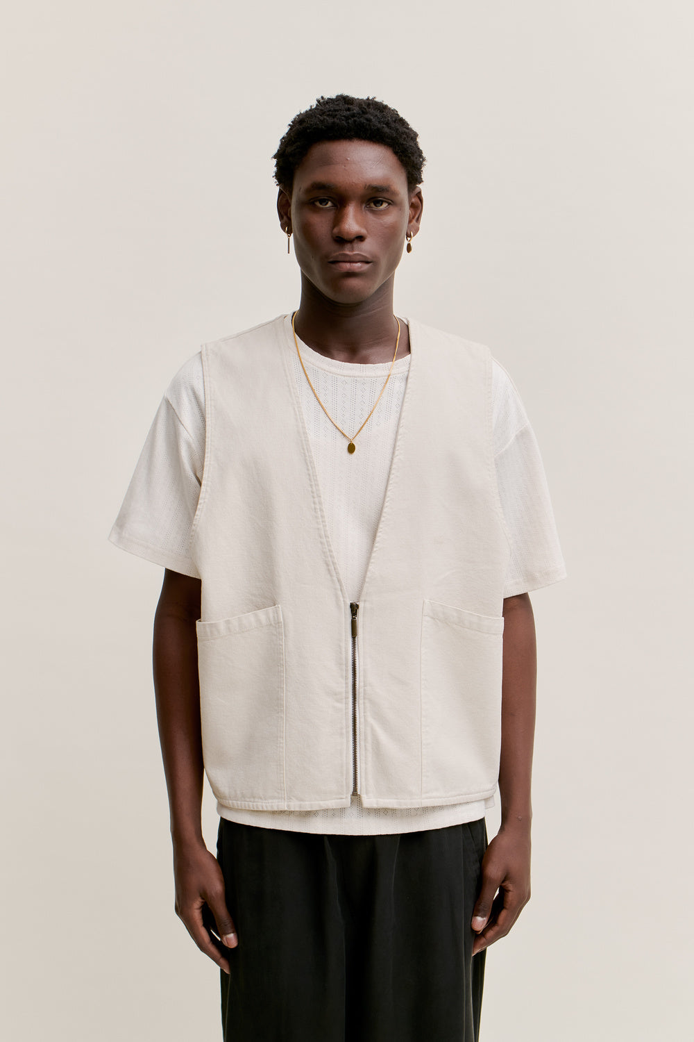 Arun Zip Vest Ivory