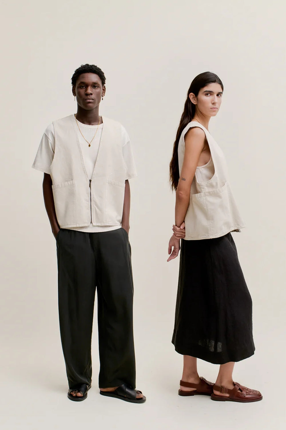 Arun Zip Vest Ivory