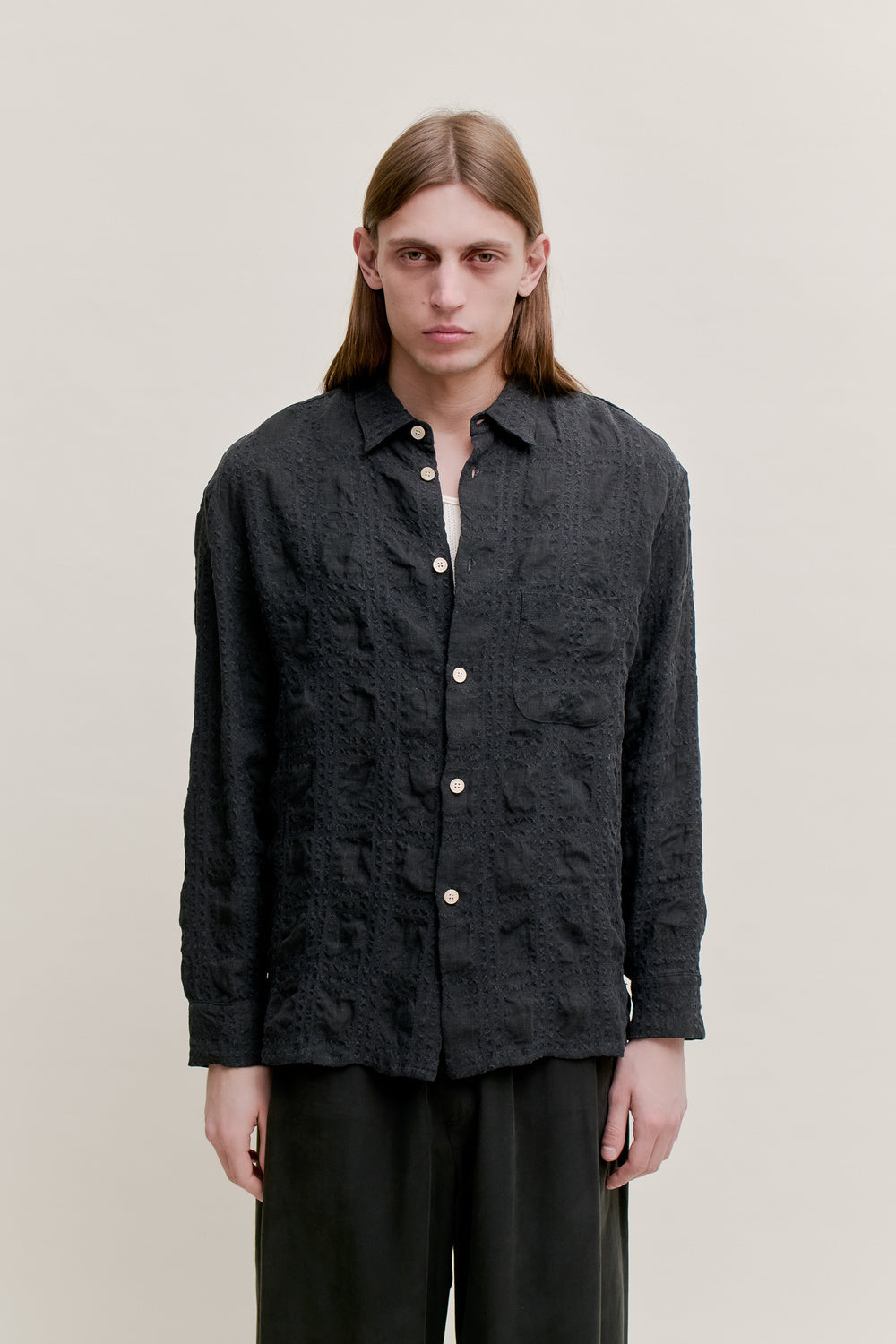 Gusto Shirt Faded Black Seercheck
