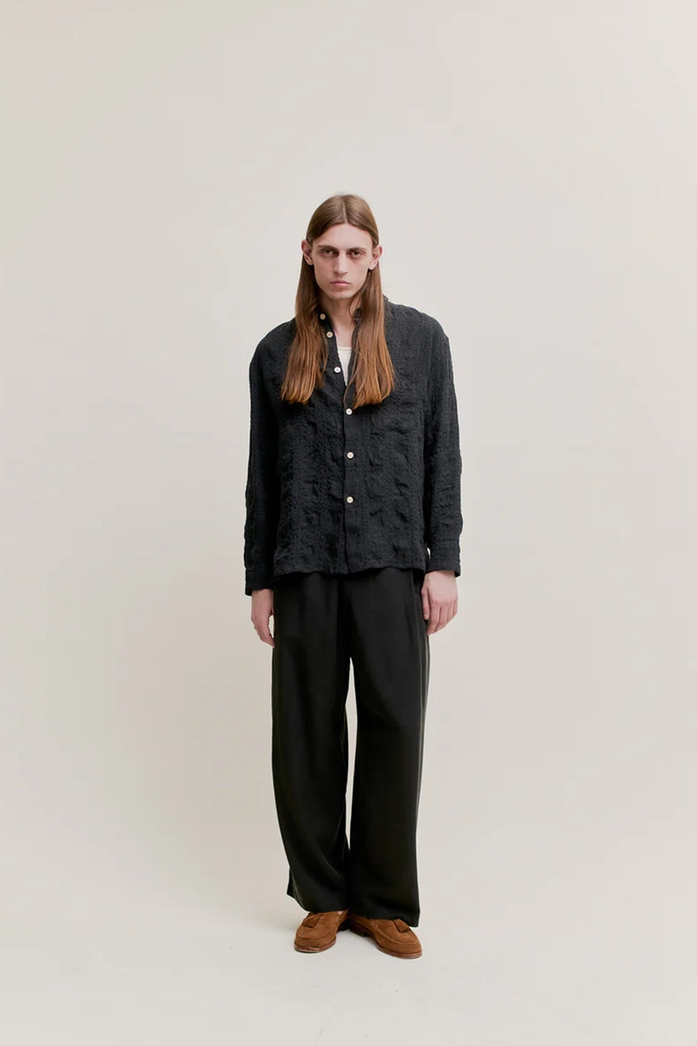 Gusto Shirt Faded Black Seercheck