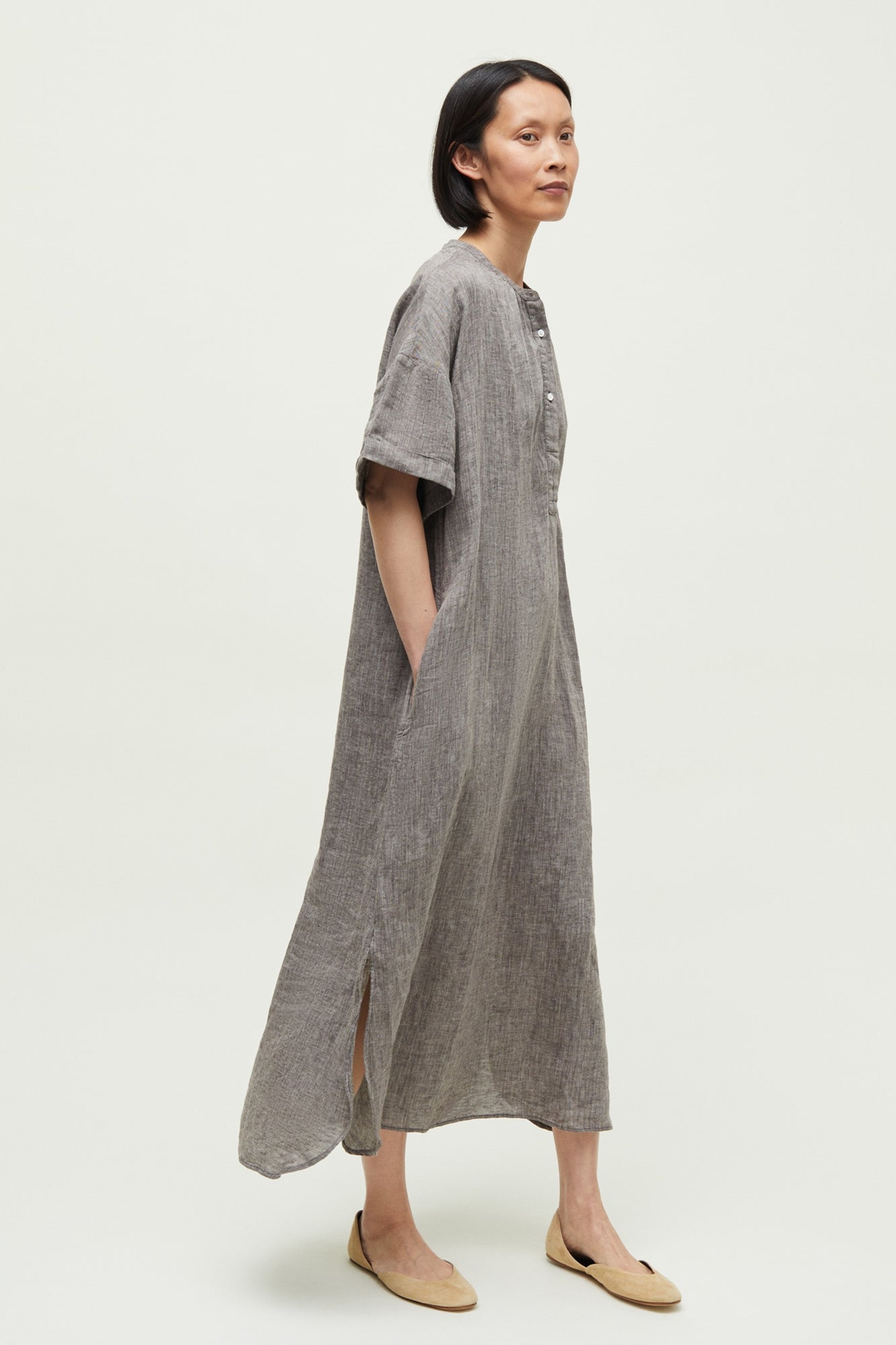 Cille Linen Dress Brown