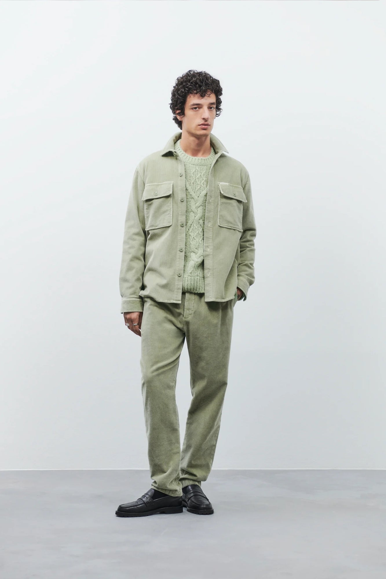 Bergen Tapered Corduroy Pants Light Green
