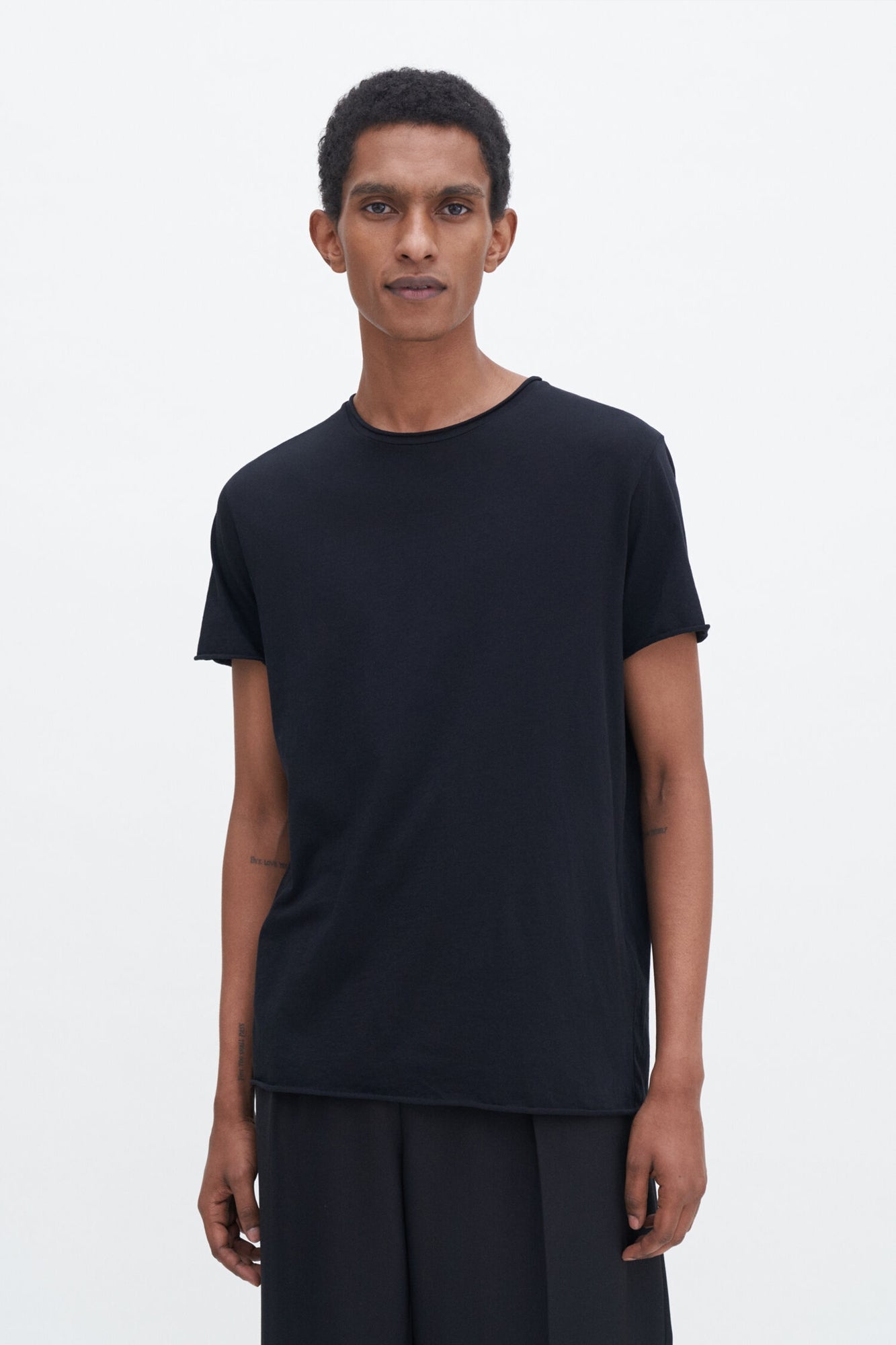 Roll Neck Tee Black