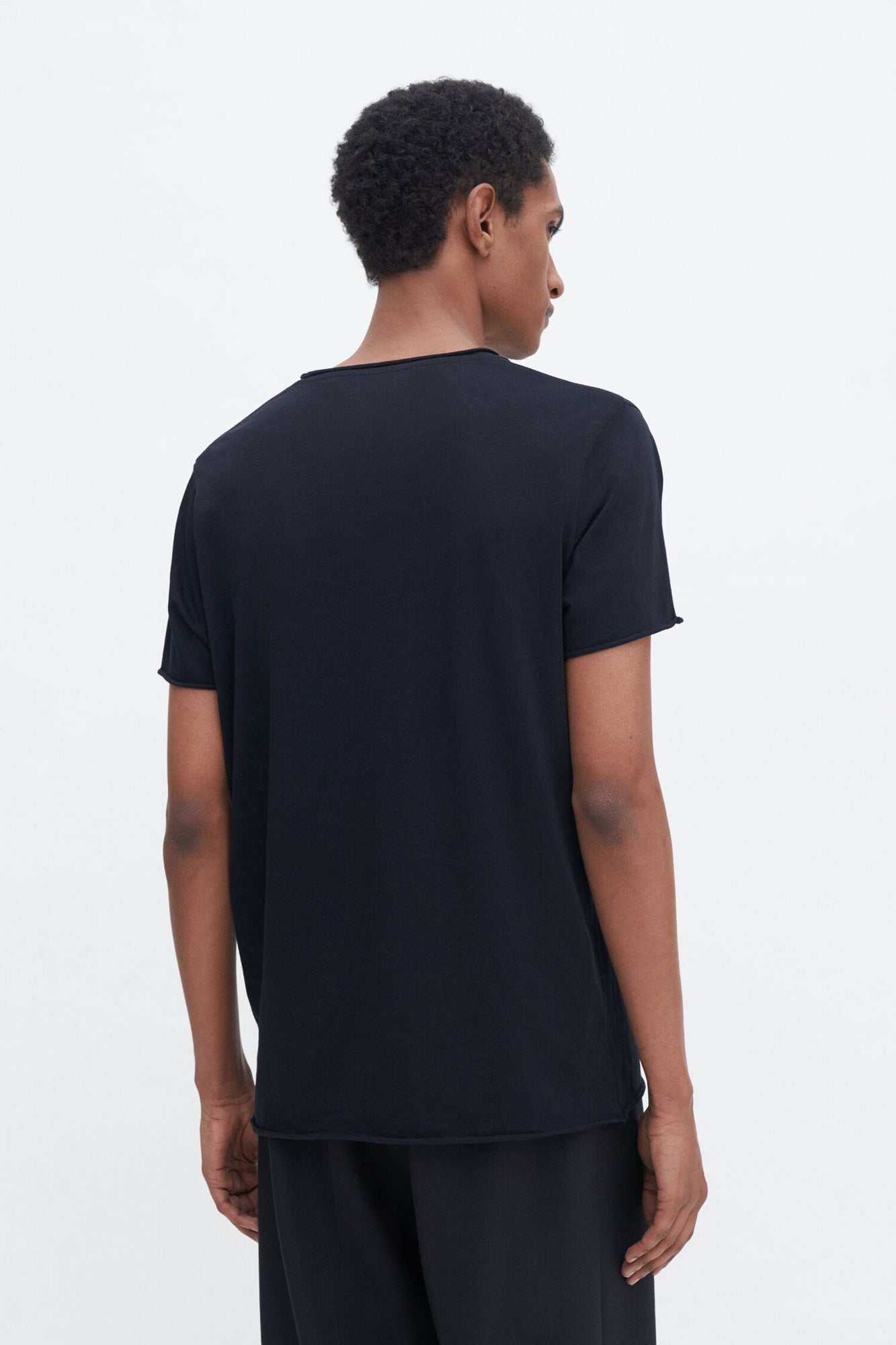 Roll Neck Tee Black