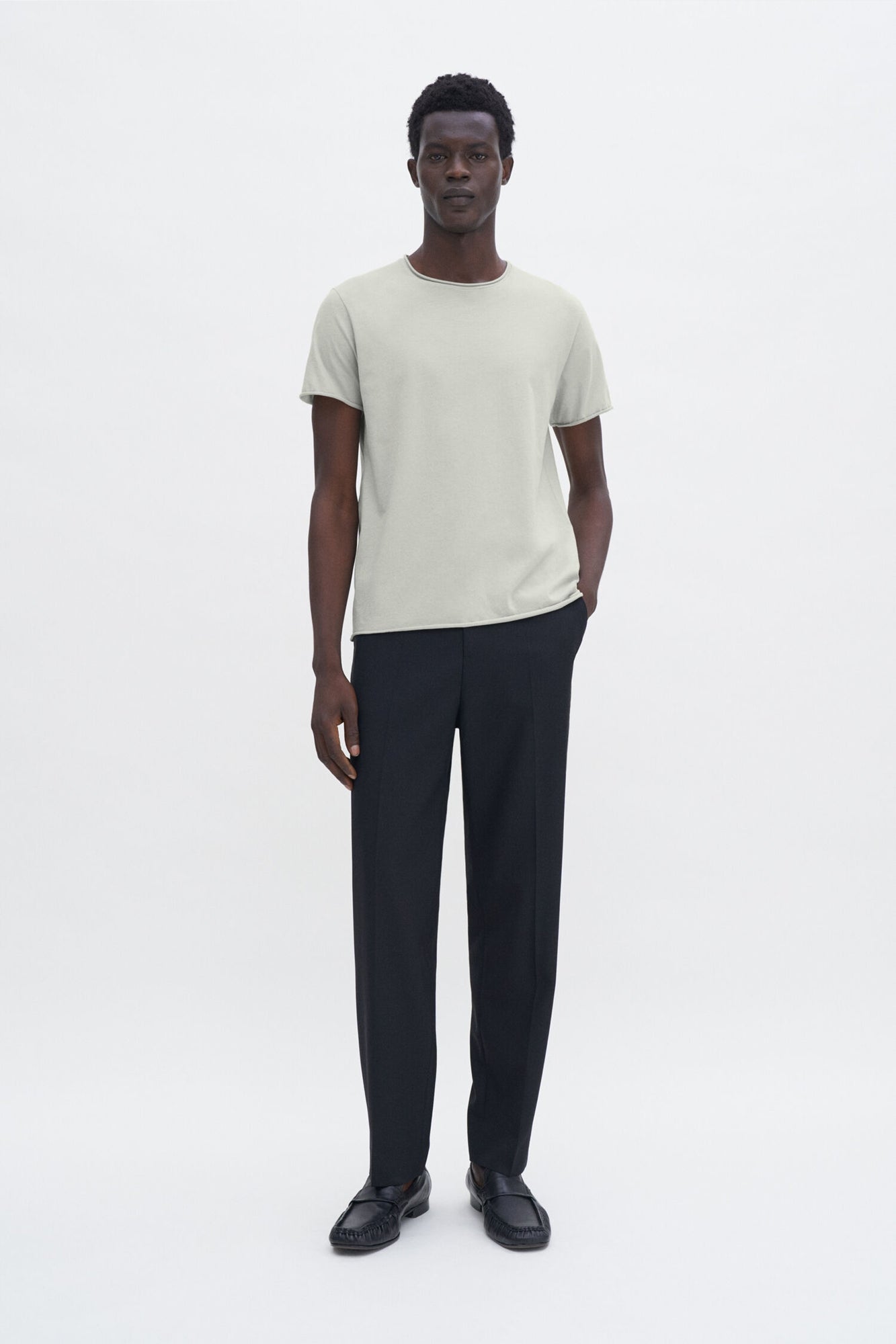 Roll Neck Tee Faded Moss