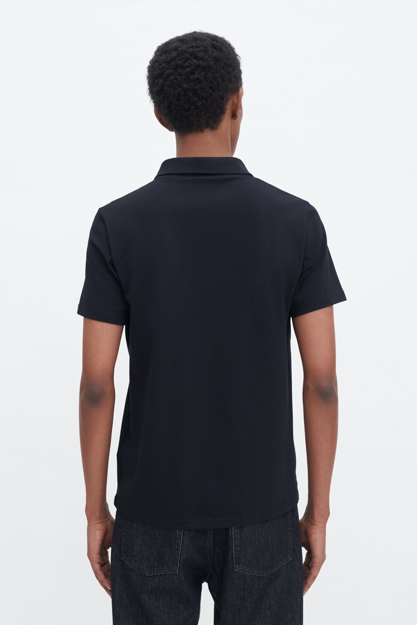 Stretch Cotton Polo Black