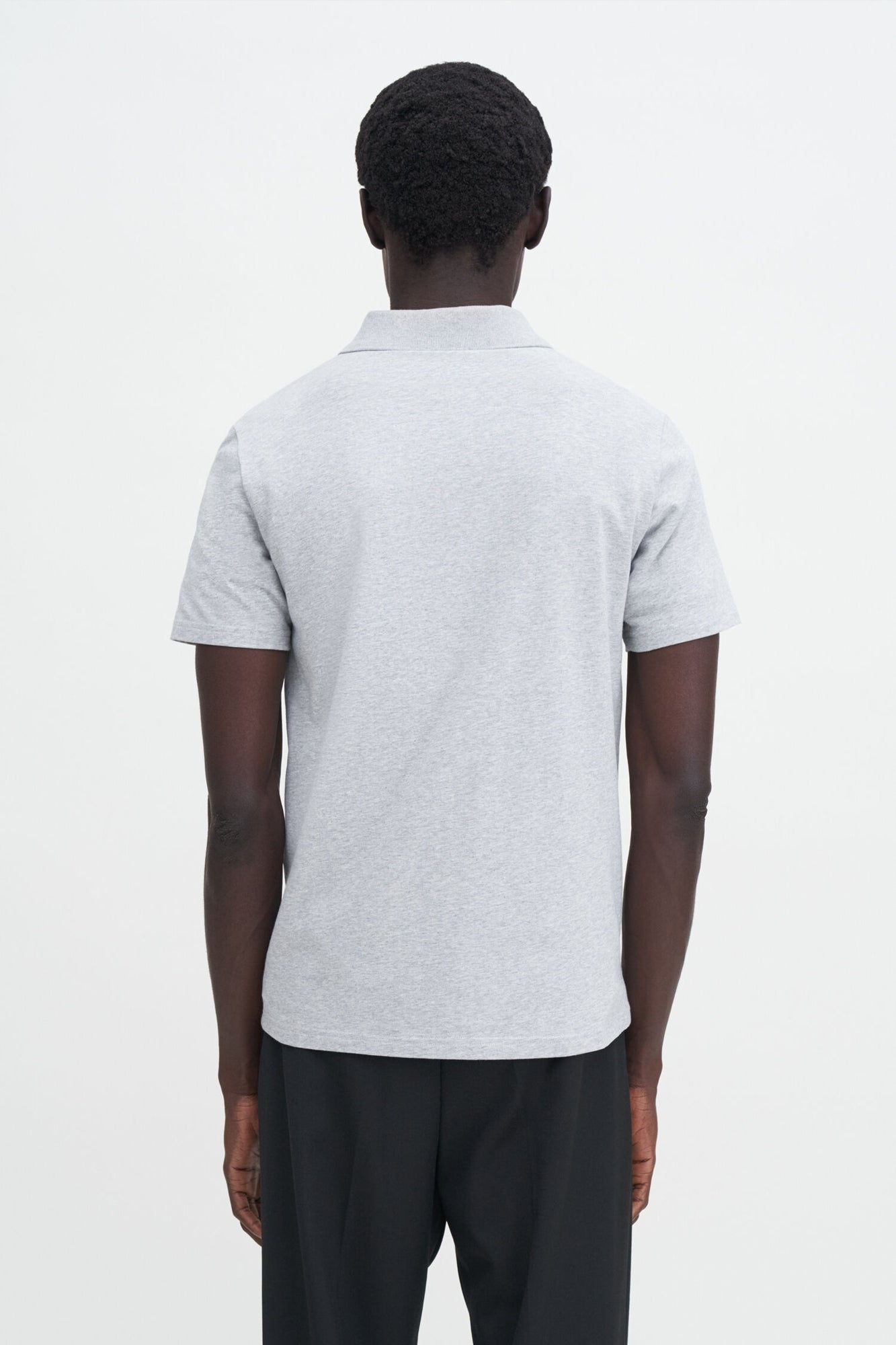 Stretch Cotton Polo Grey Melange