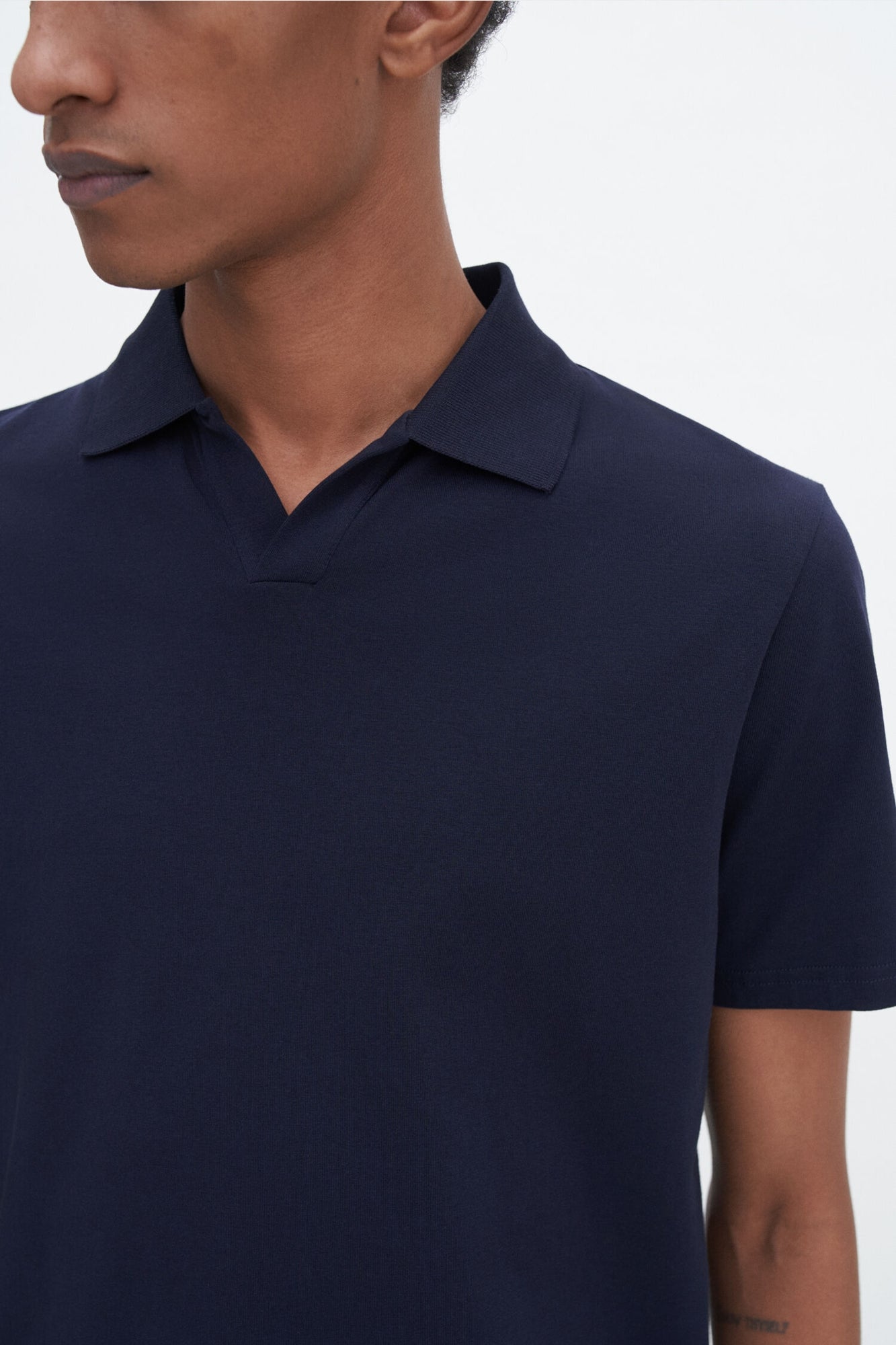 Stretch Cotton Polo Navy