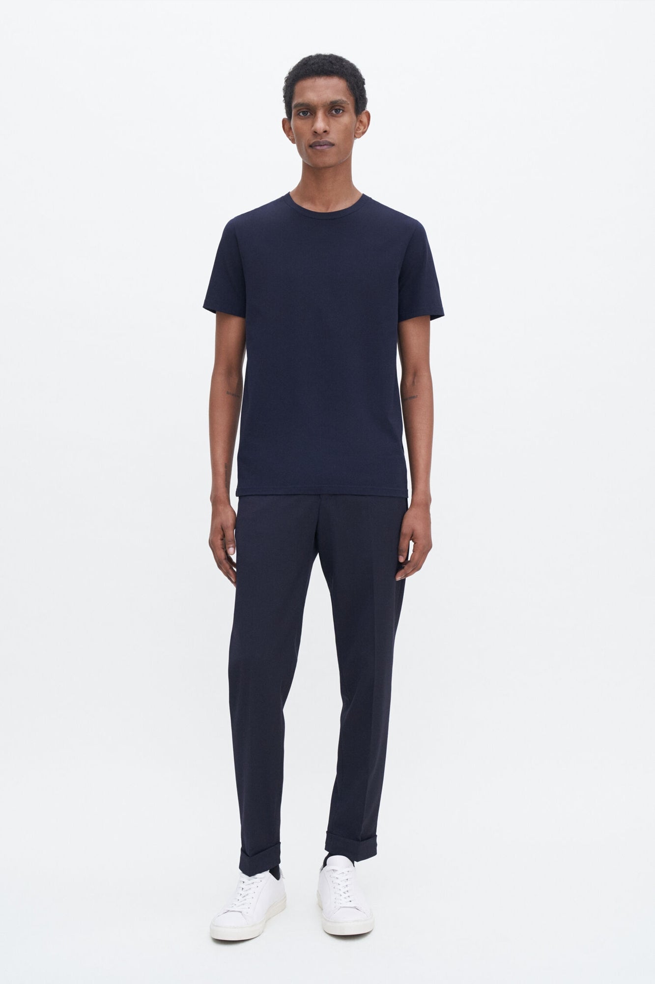 Stretch Cotton Tee Navy