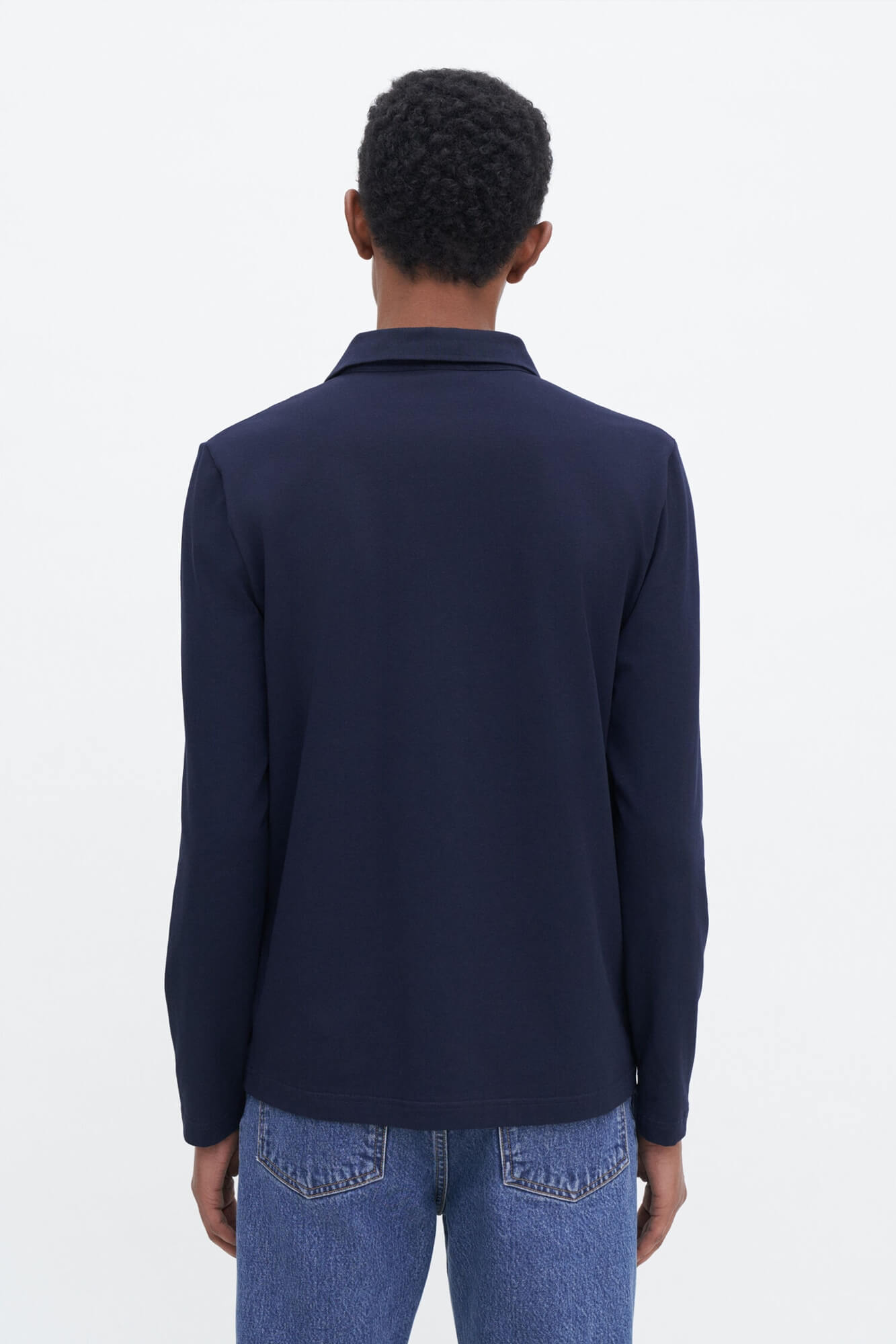 Luke Stretch Cotton Polo Shirt Navy