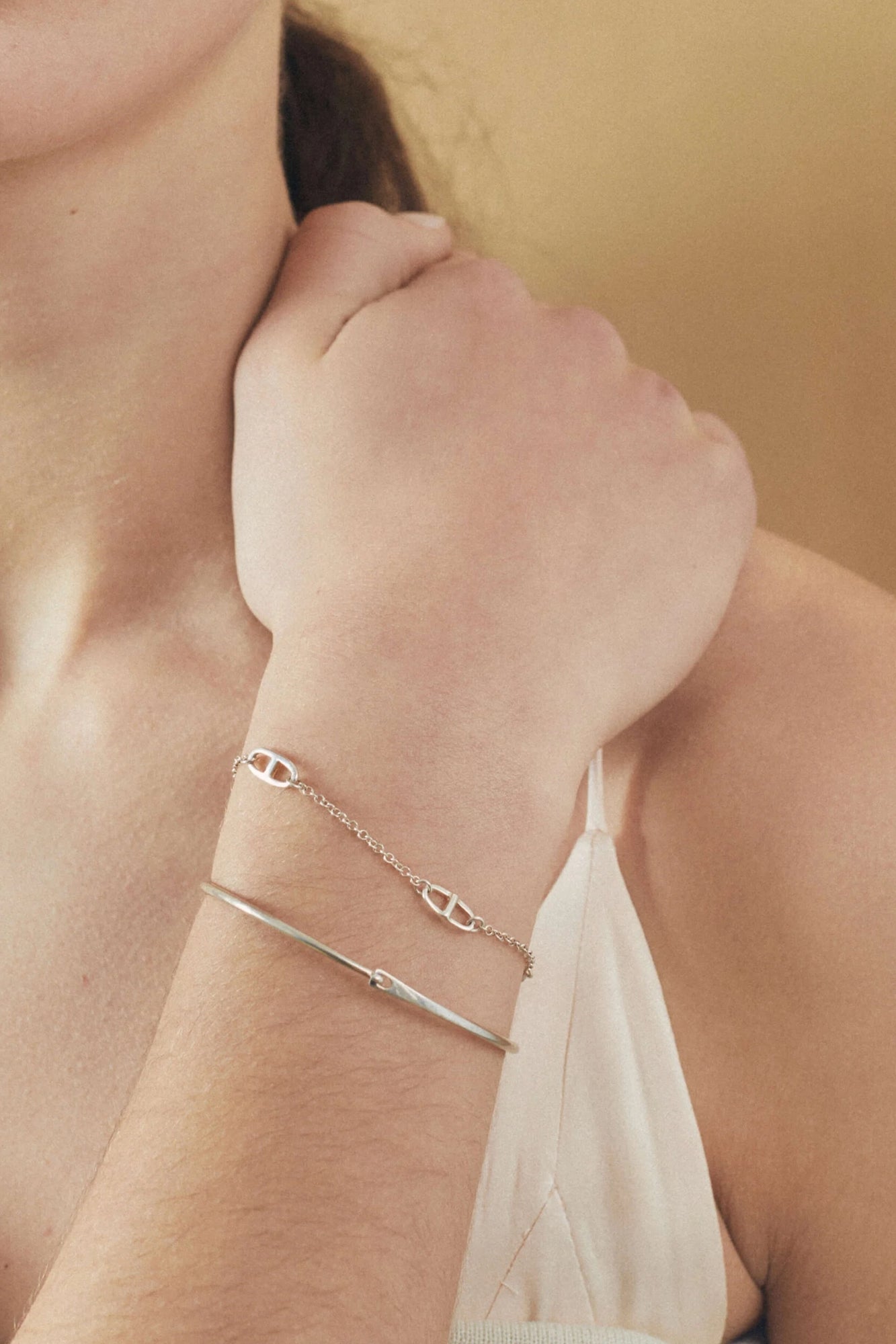 Wire Simple Wrist Bracelet Silver