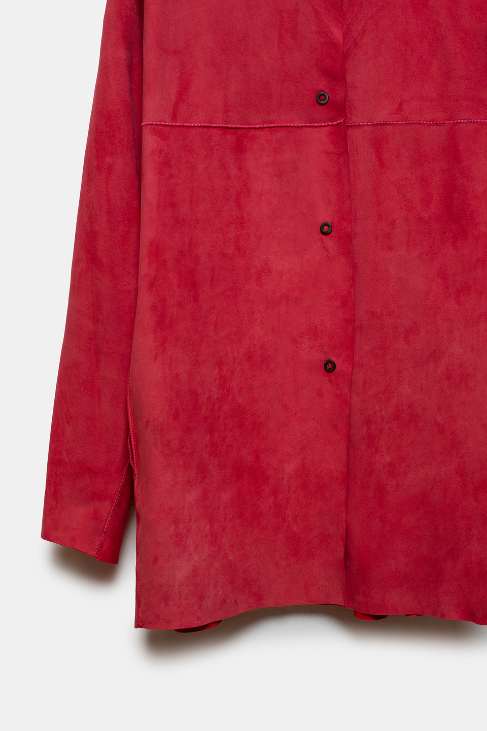 Edna Leather Overshirt Red