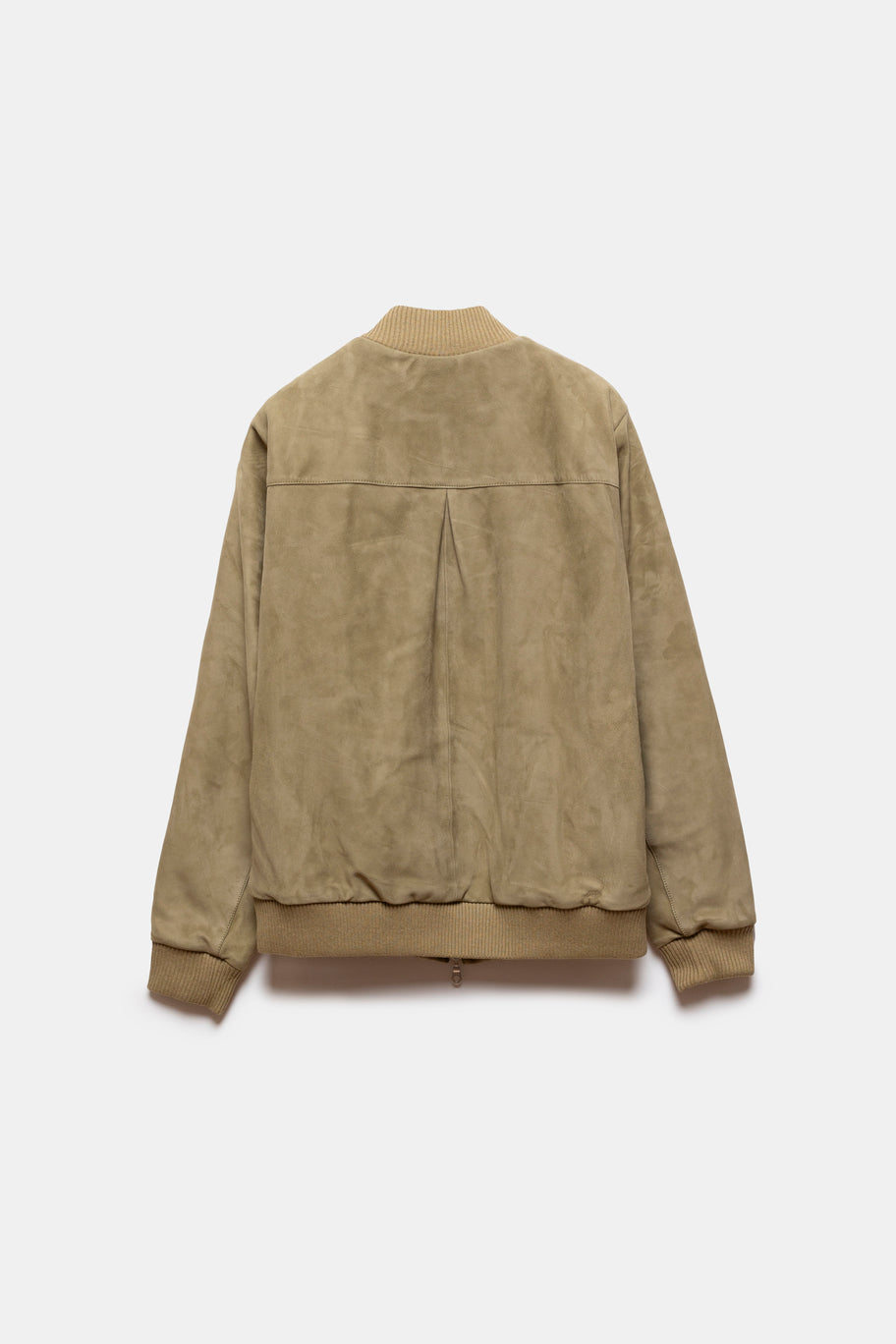 Keisuke Leather Bomber Jacket Olive Green