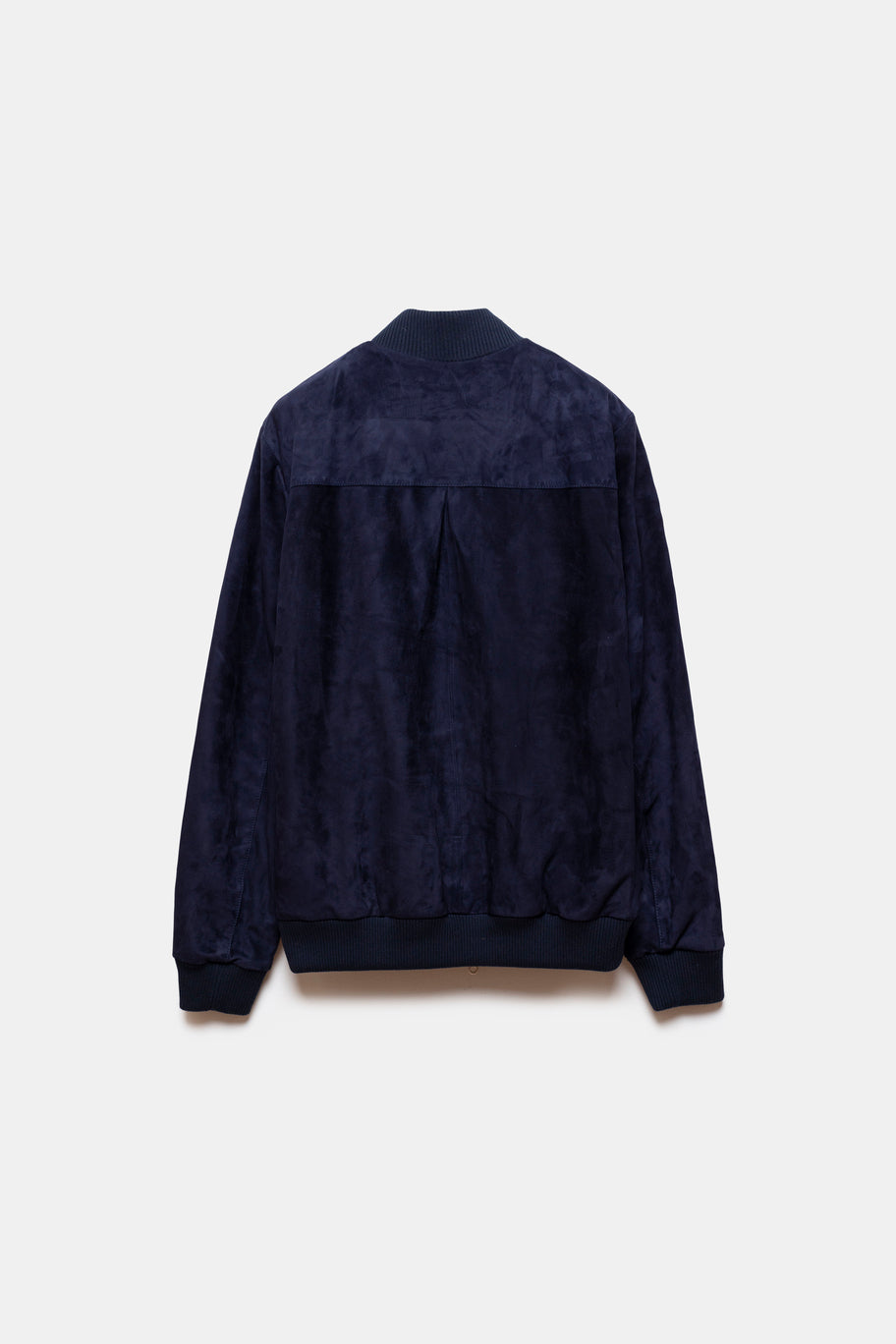 Keisuke Leather Bomber Jacket Navy