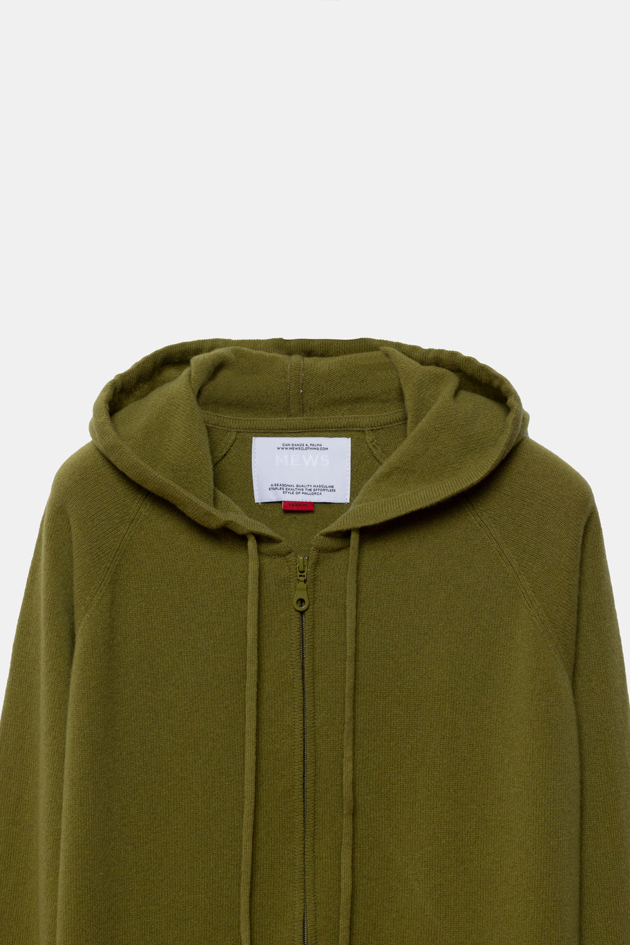 Rigel Knit Cashmere Zip Hoodie Olive Green