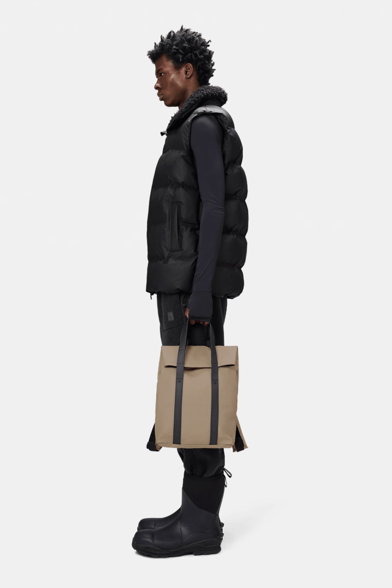 2 Way Tote Backpack Mini Beige