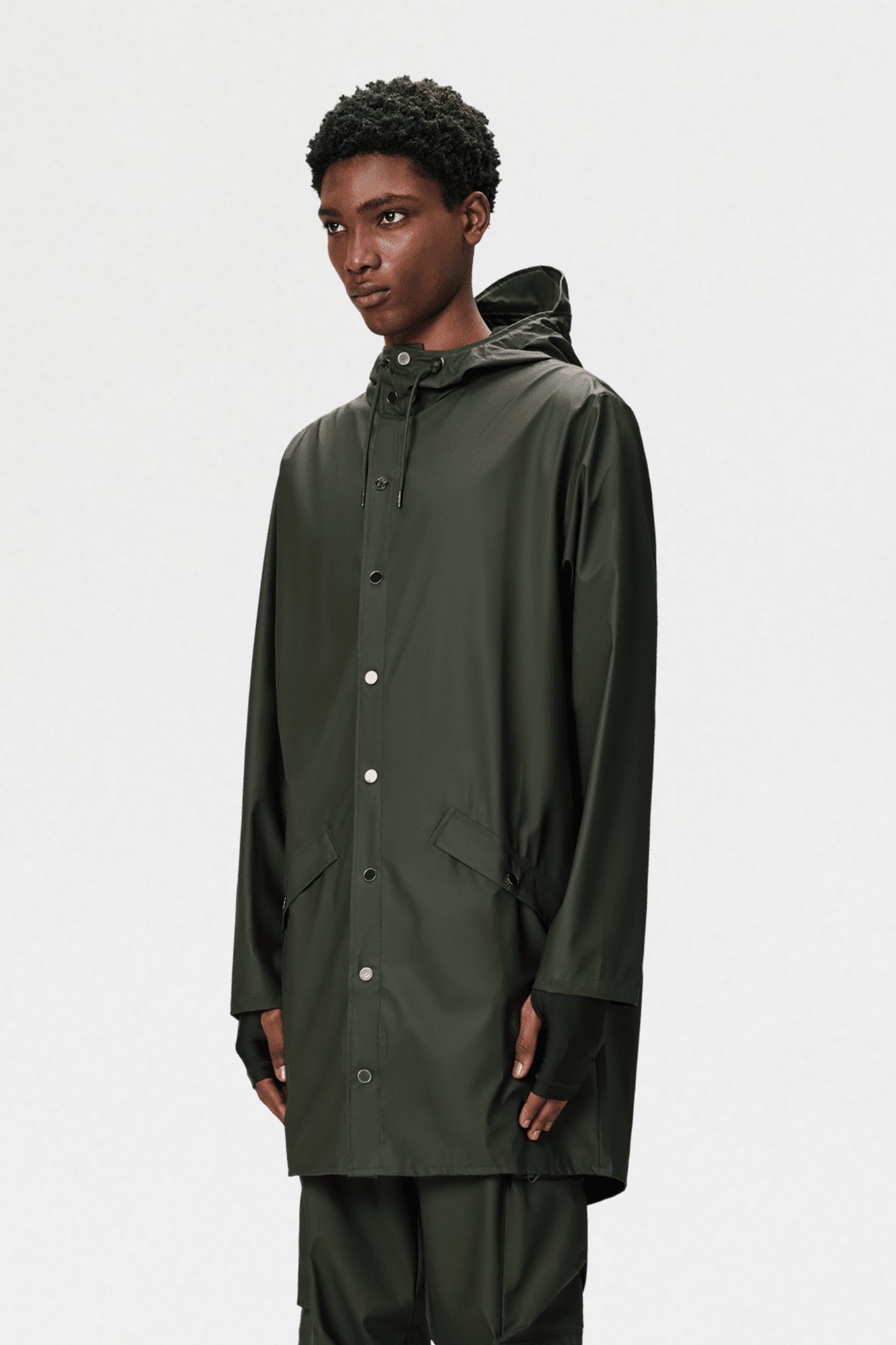 Rain Long Jacket Army Green