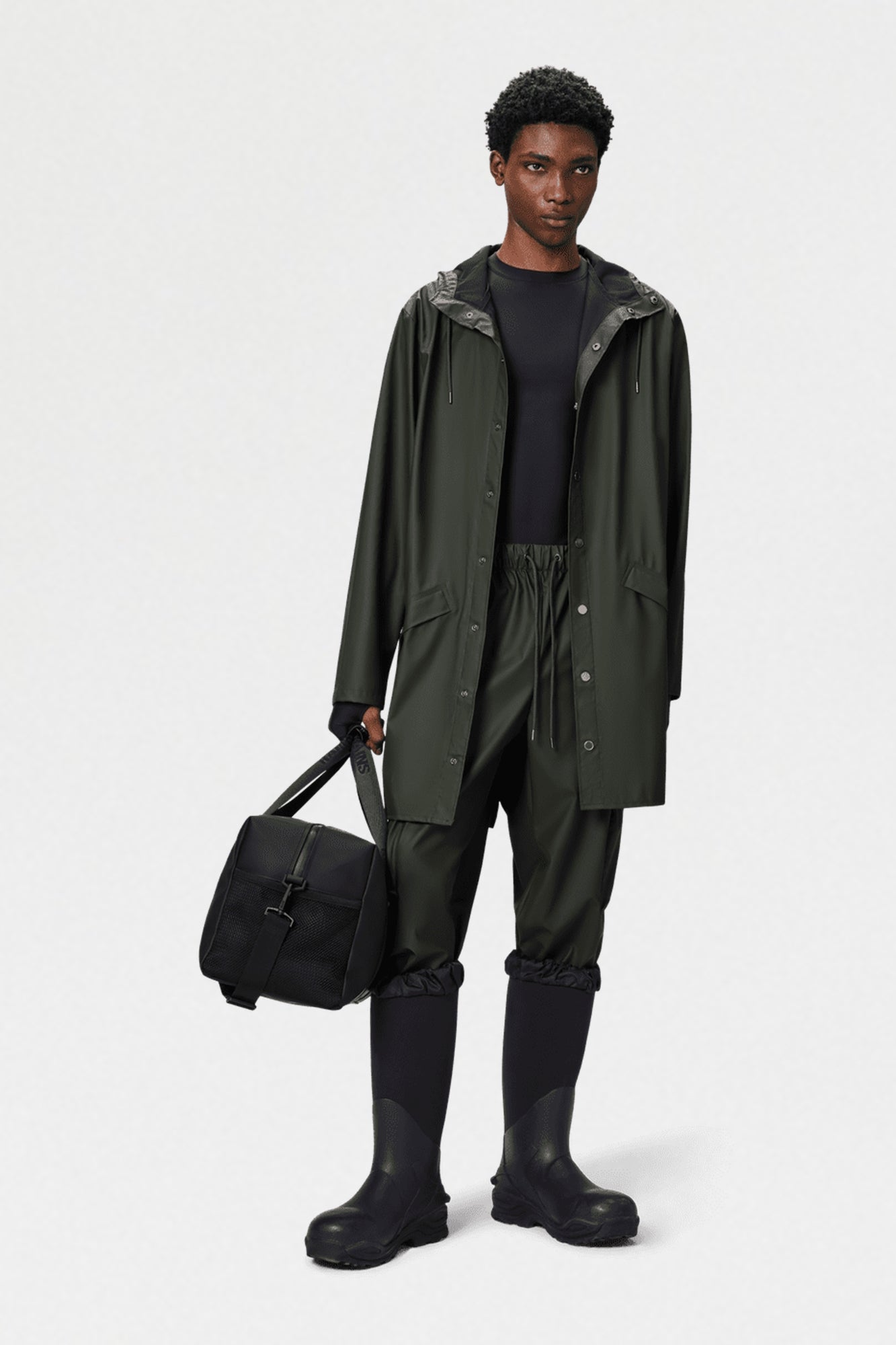 Rain Long Jacket Army Green