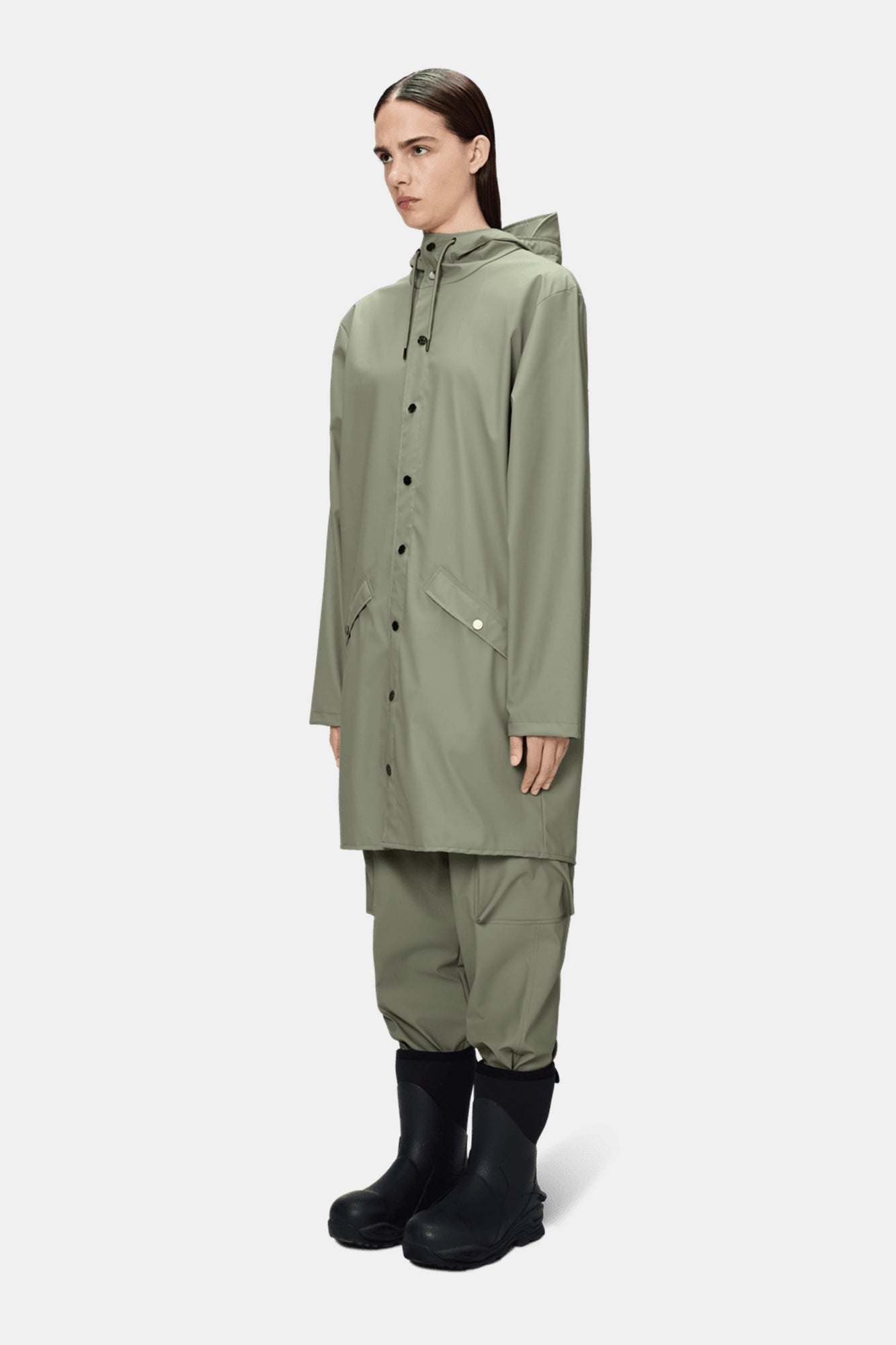 Rain Long Jacket Drift Green