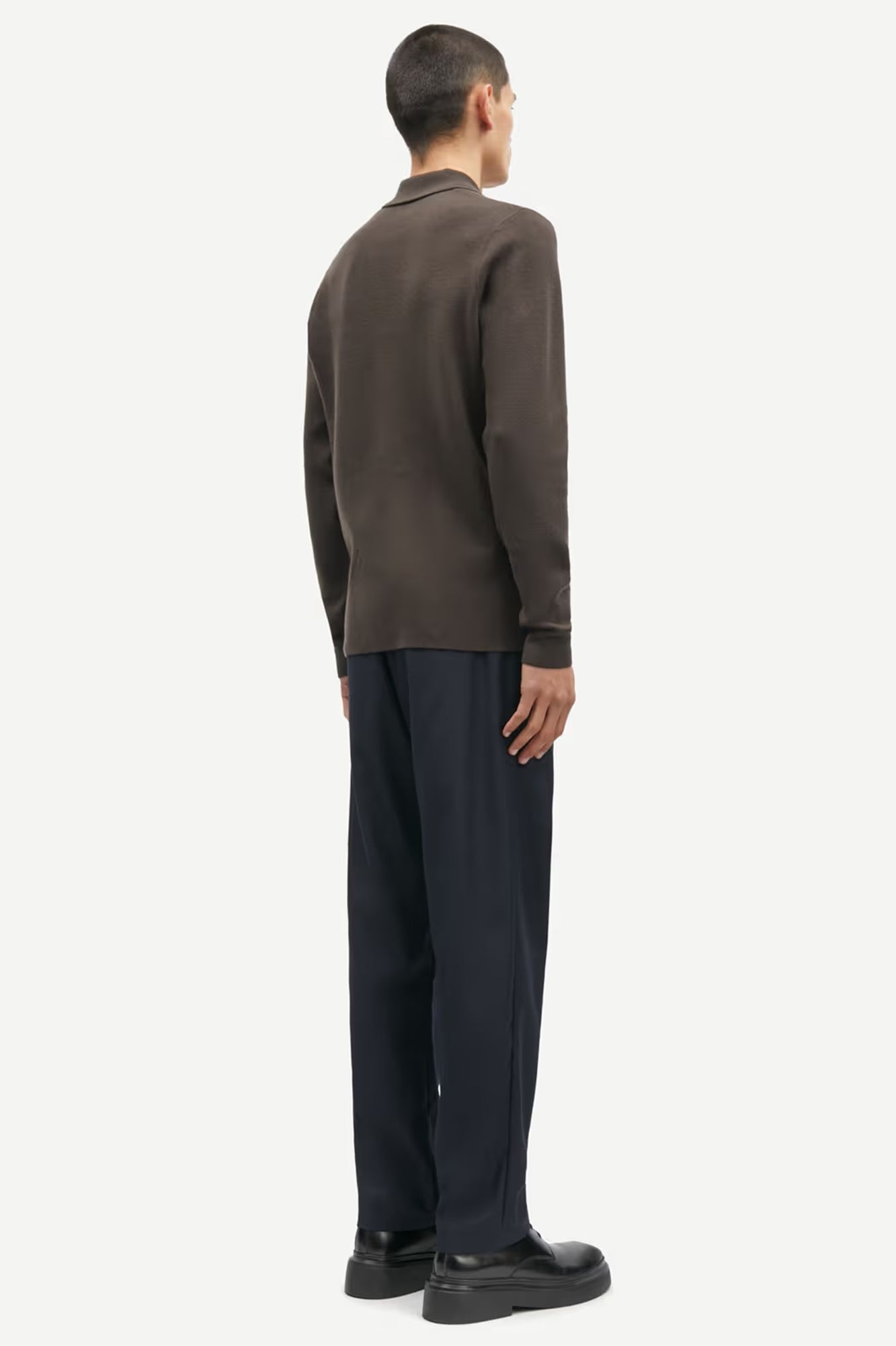 Guna Half Zip Polo Sweater Brown