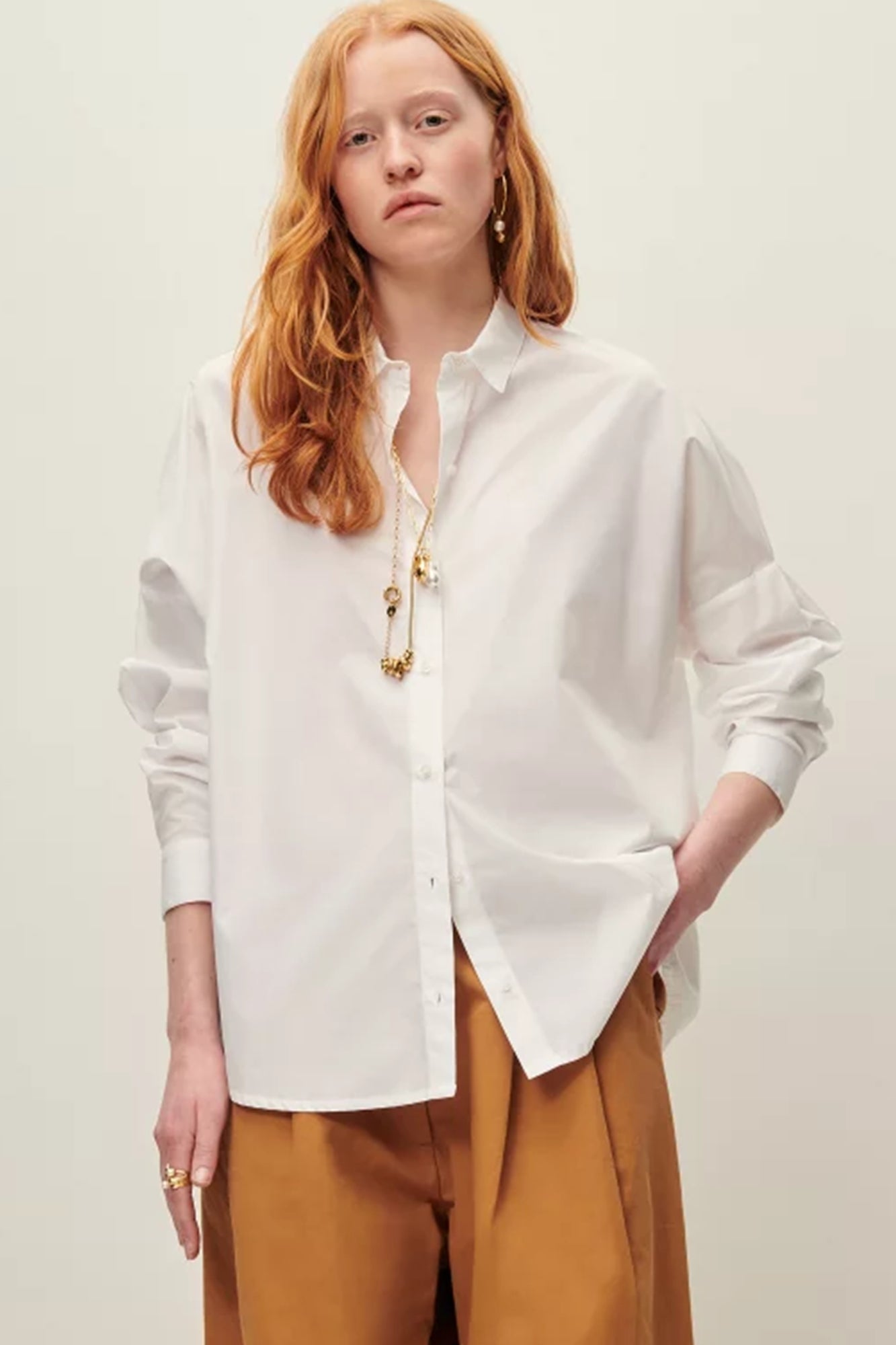 Maemi O Poplin Shirt White