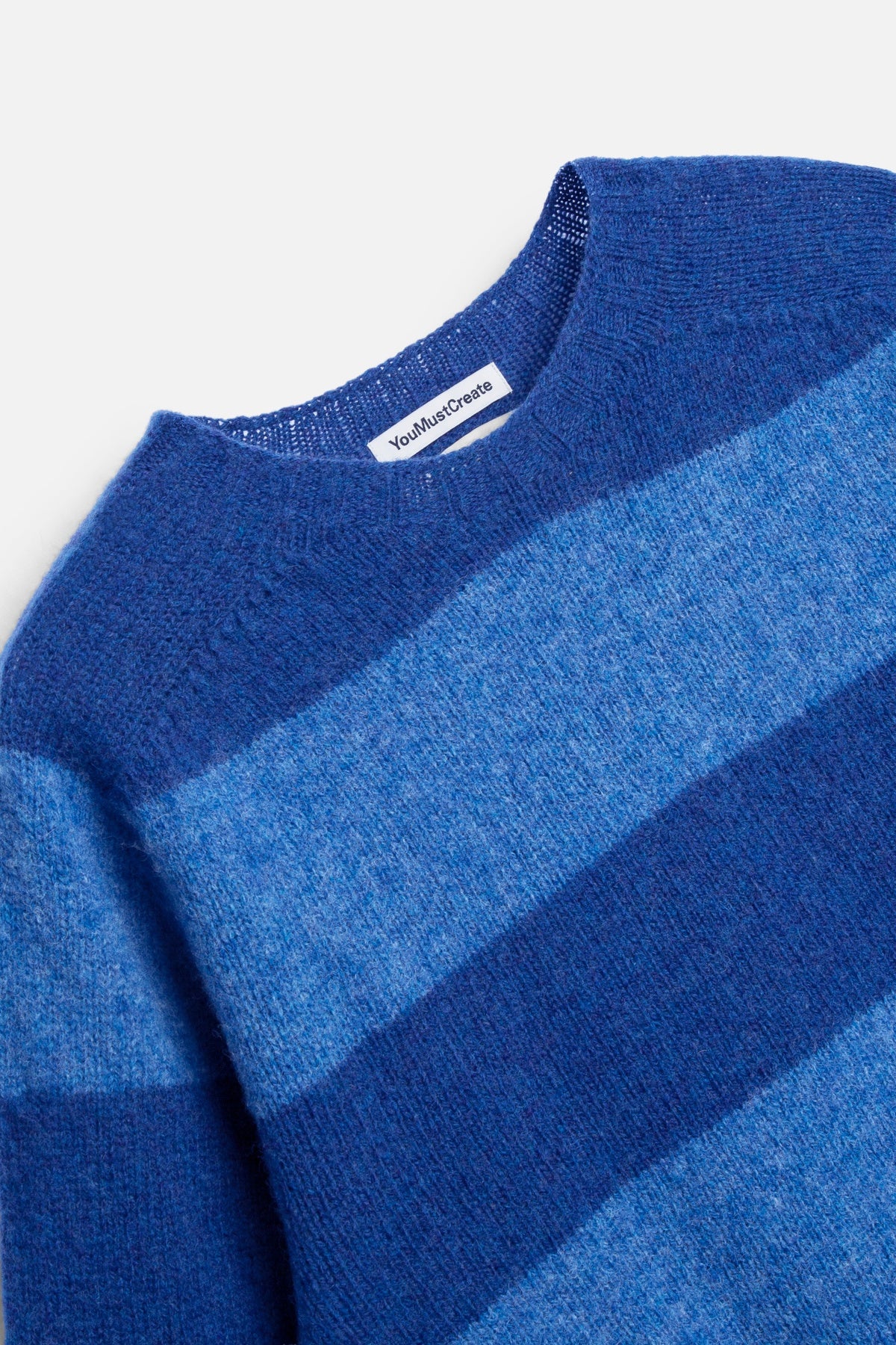 Suedehead Stripe Jumper Blue