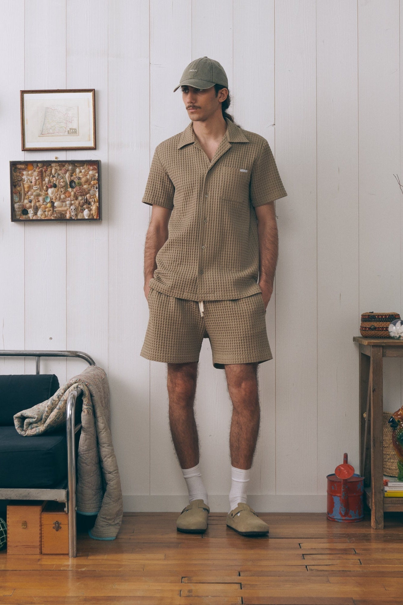 Herelle Waffle Shorts Beige