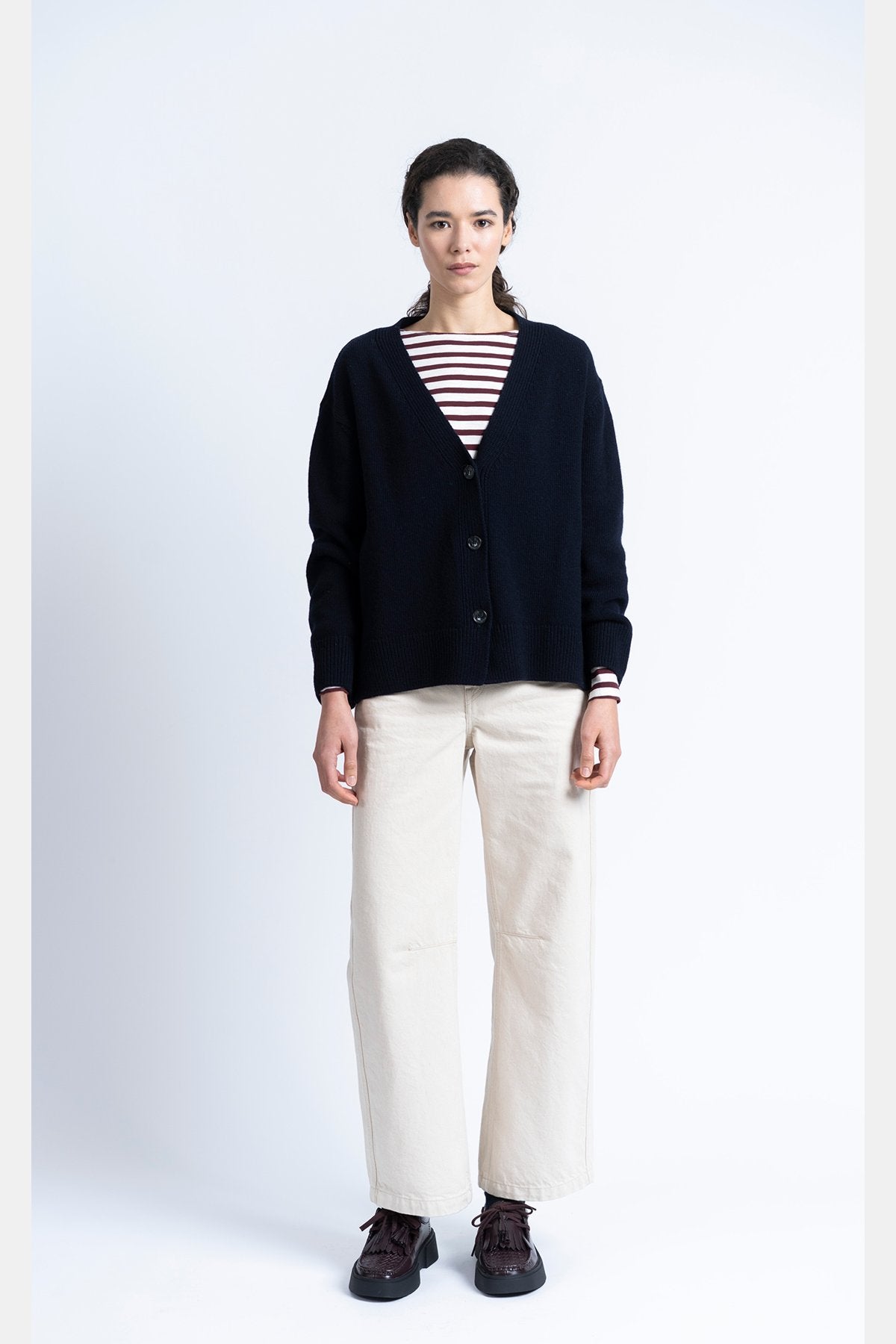 Izaro Wool Cardigan Navy