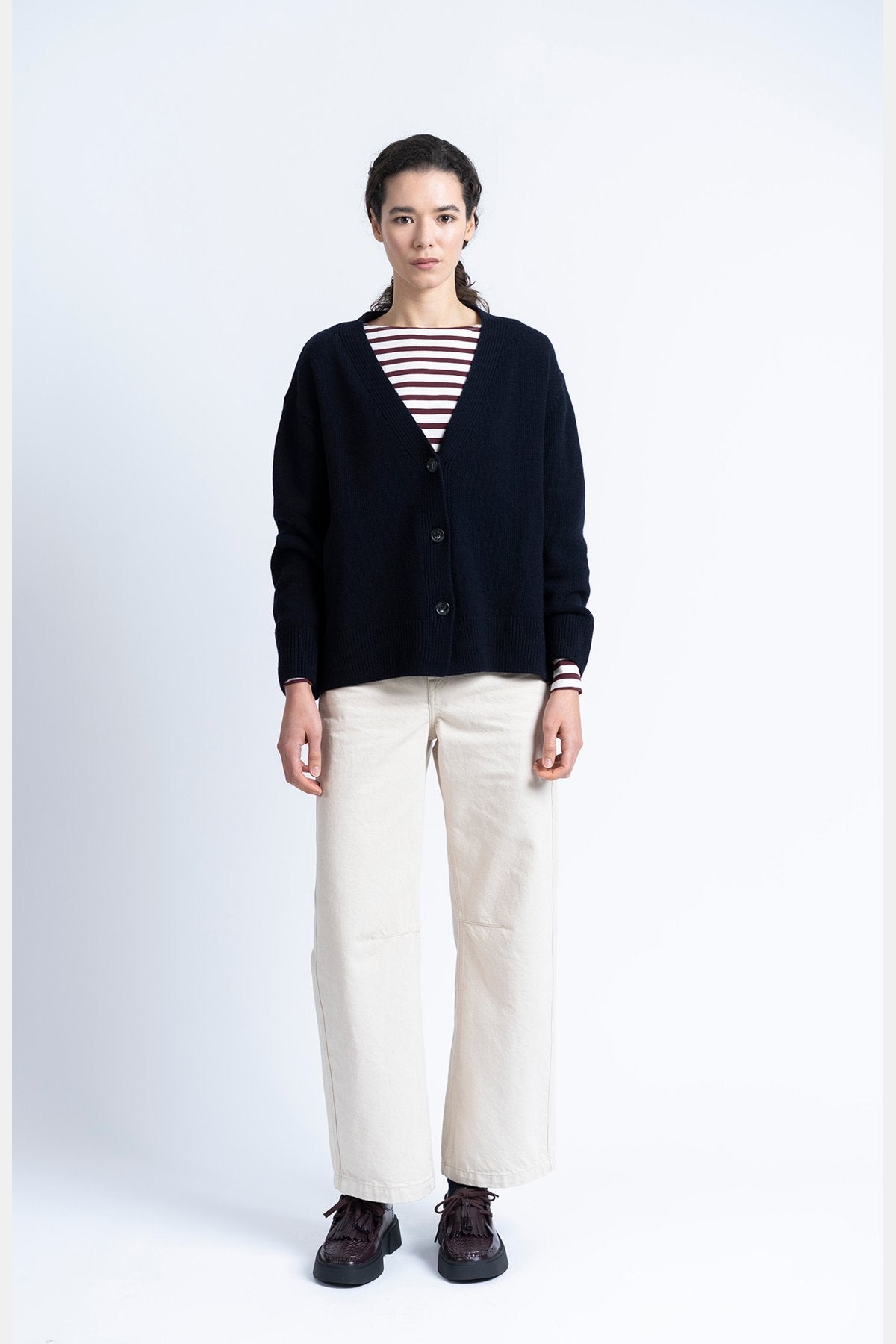 Izaro Wool Cardigan Navy