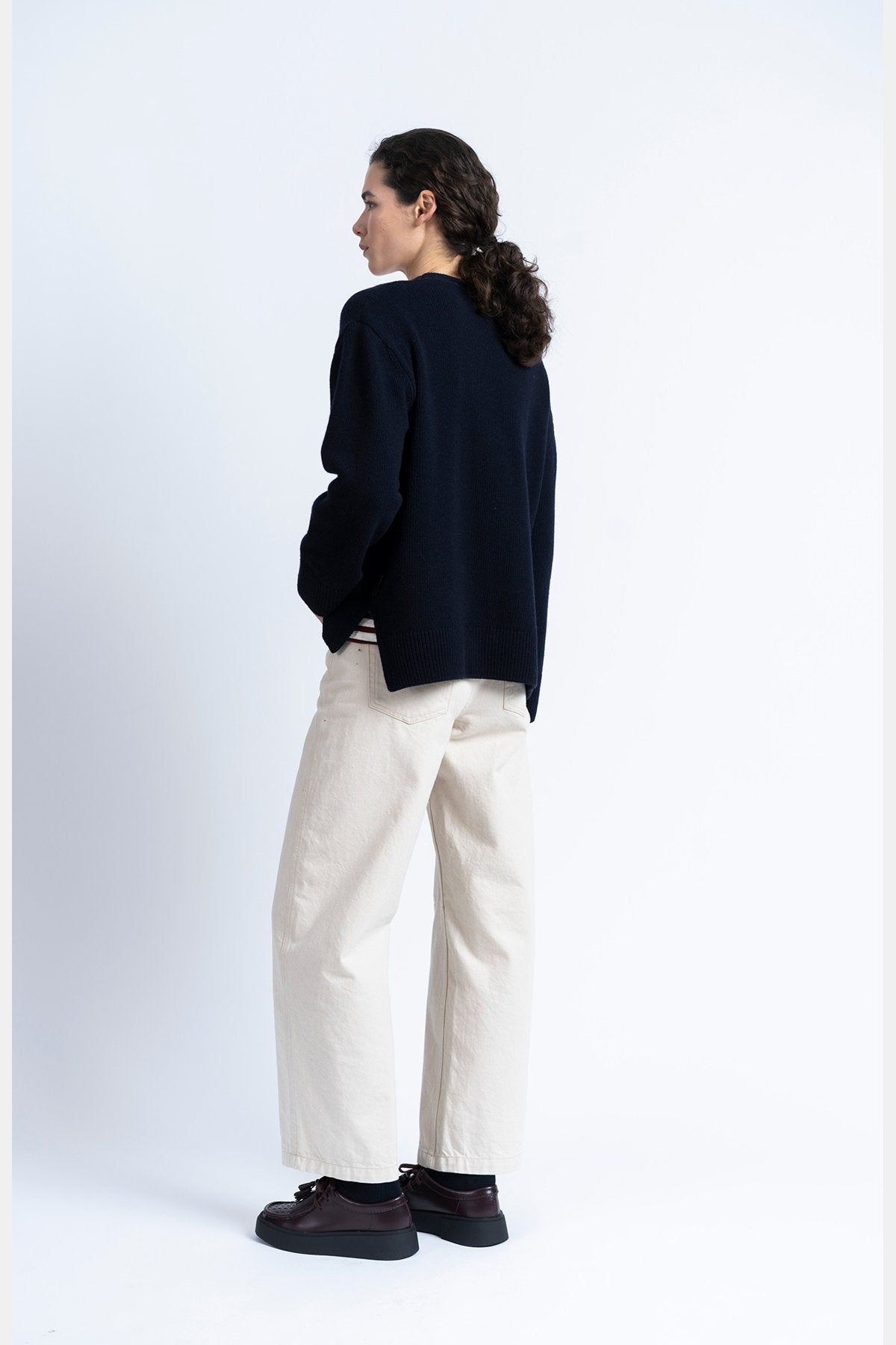 Izaro Wool Cardigan Navy