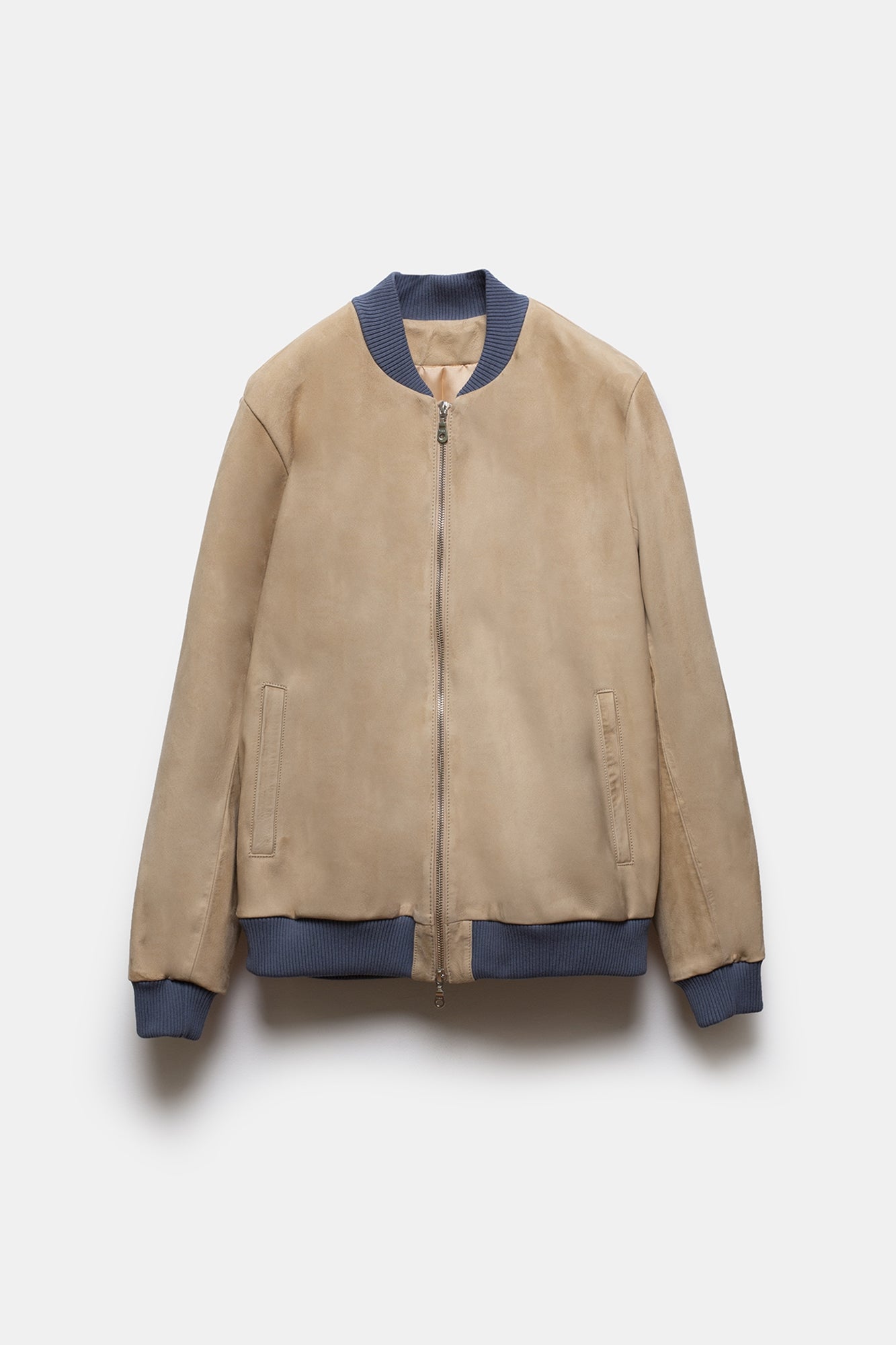 Keisuke Leather Bomber Jacket Cream