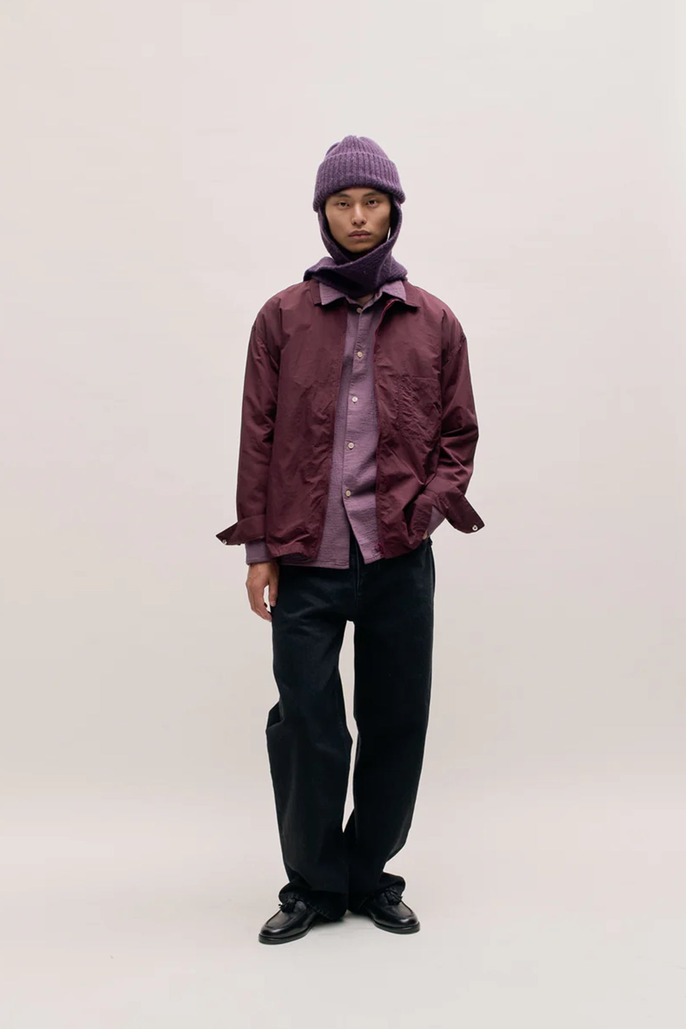 Baasan Hat & Scarf Mulberry