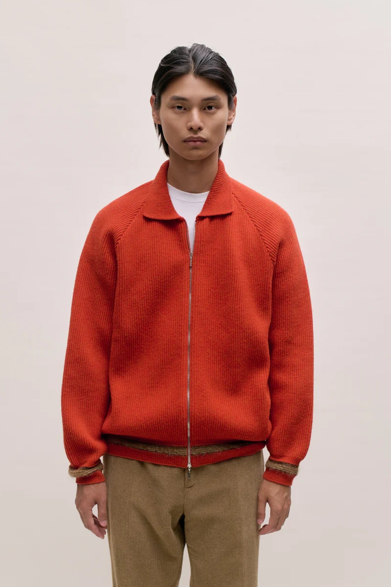 Zaya Merino Zip Jacket Orange