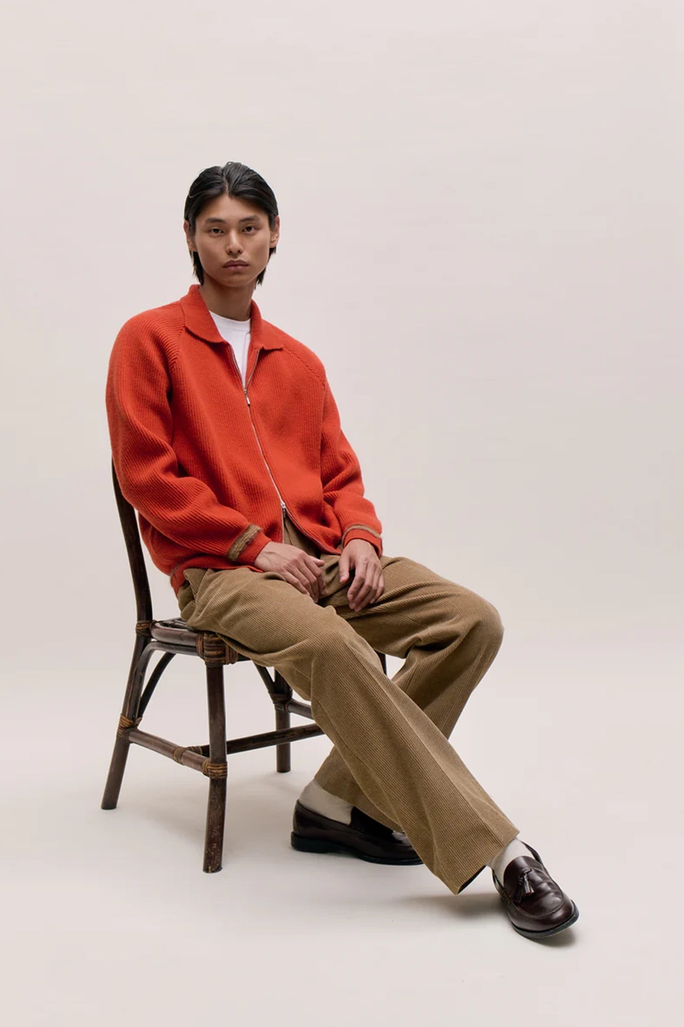 Zaya Merino Zip Jacket Orange