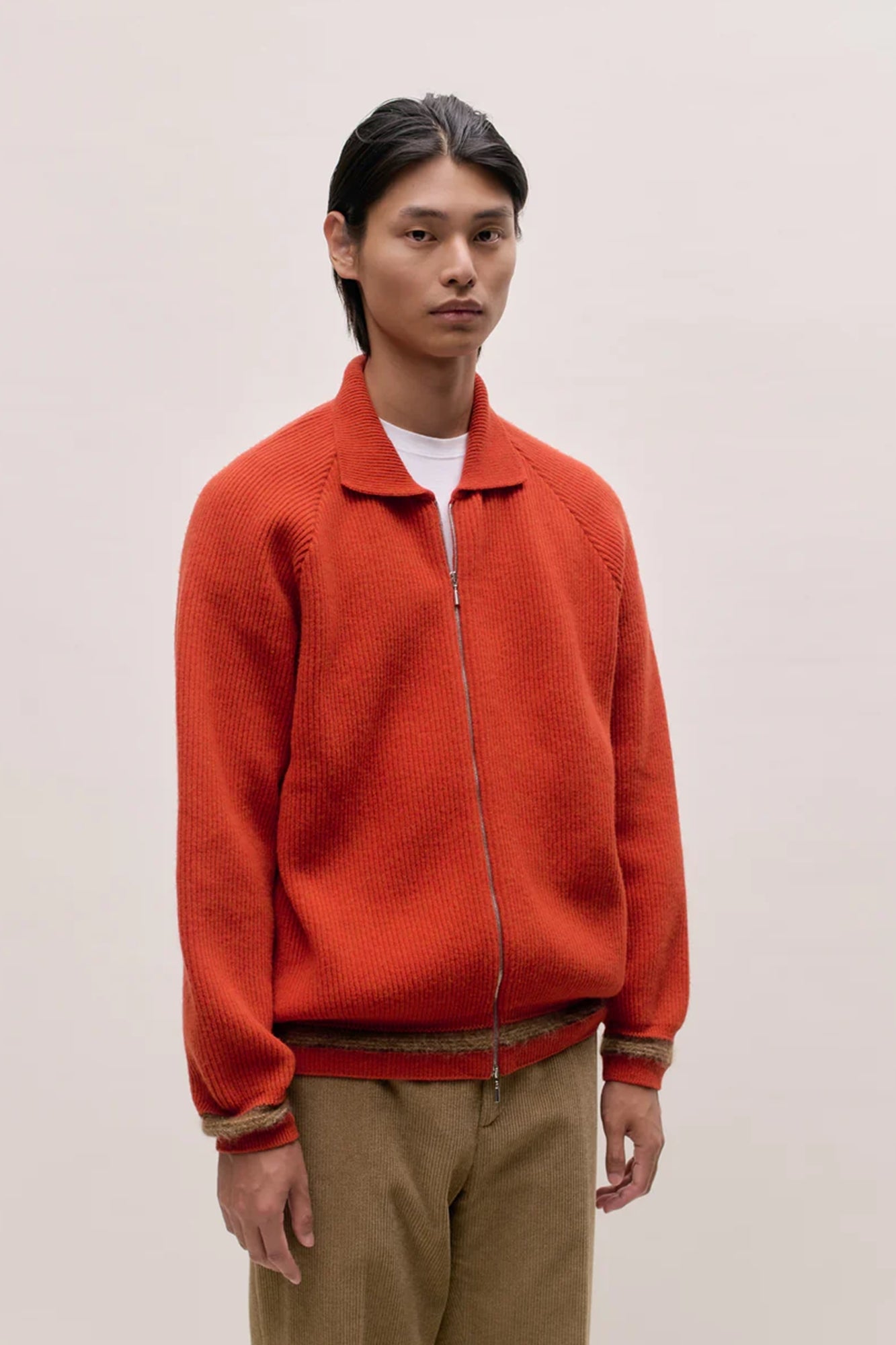 Zaya Merino Zip Jacket Orange