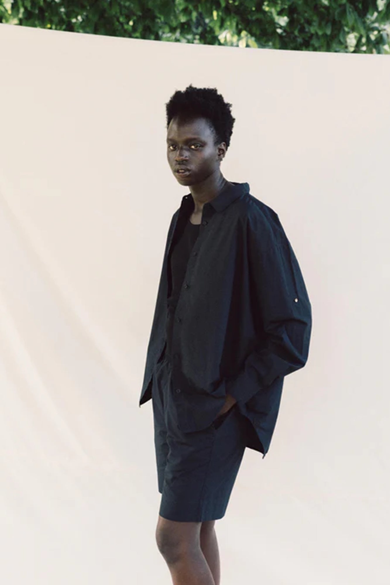 Shirt Poplin Black Navy