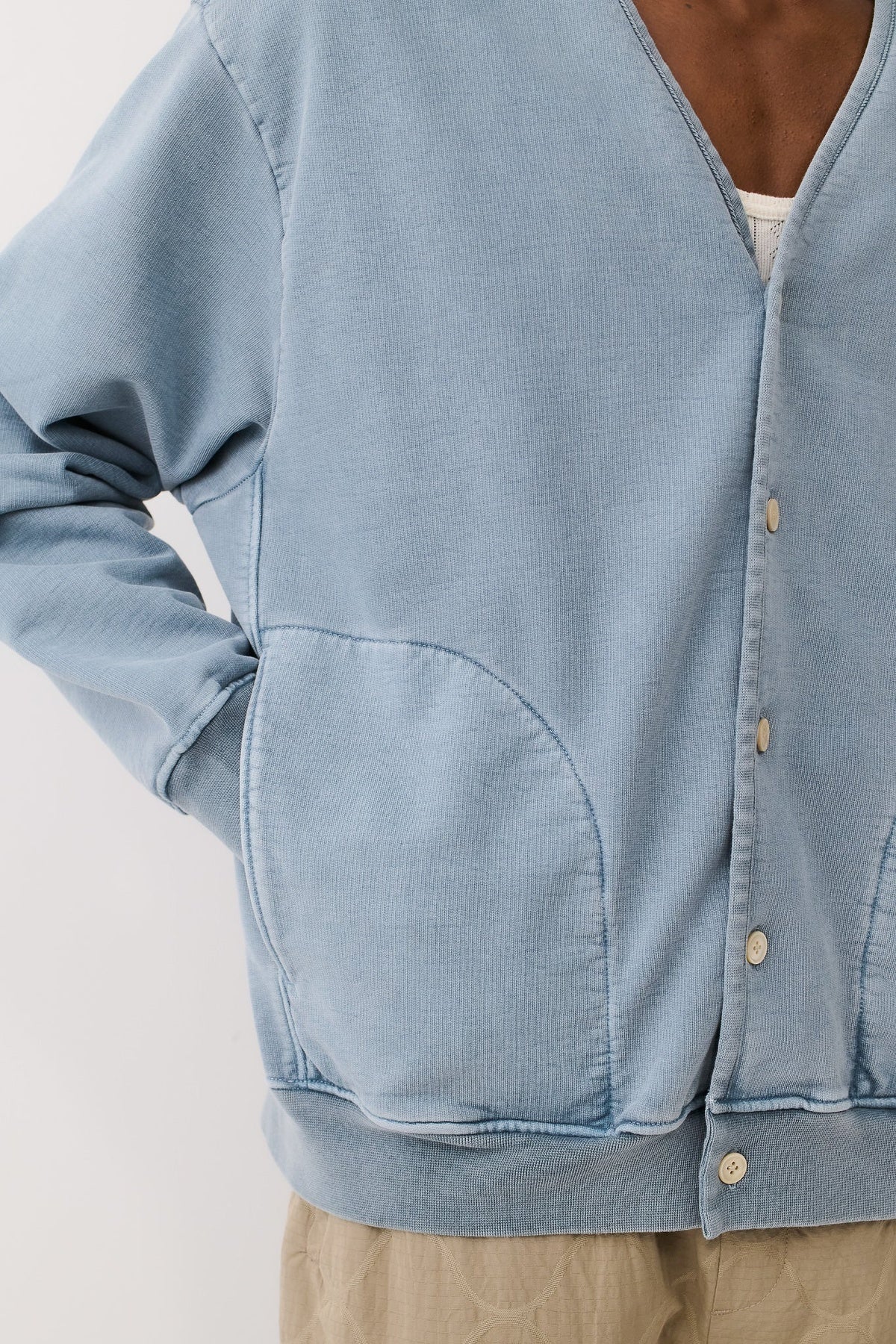 Broto Jersey Cardigan Washed Light Blue