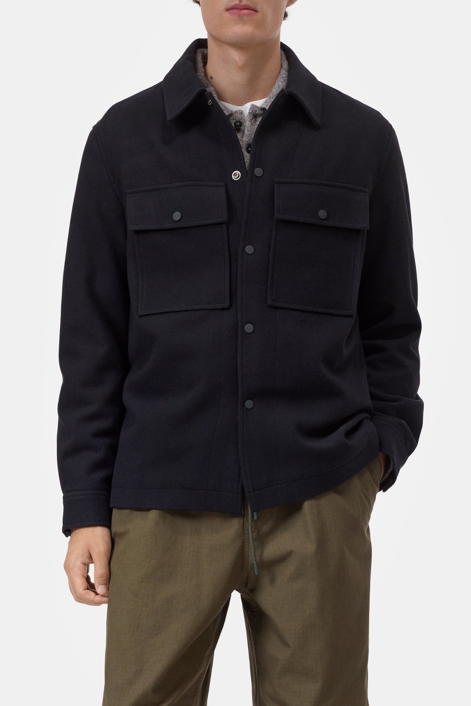 Wool Overshirt Black