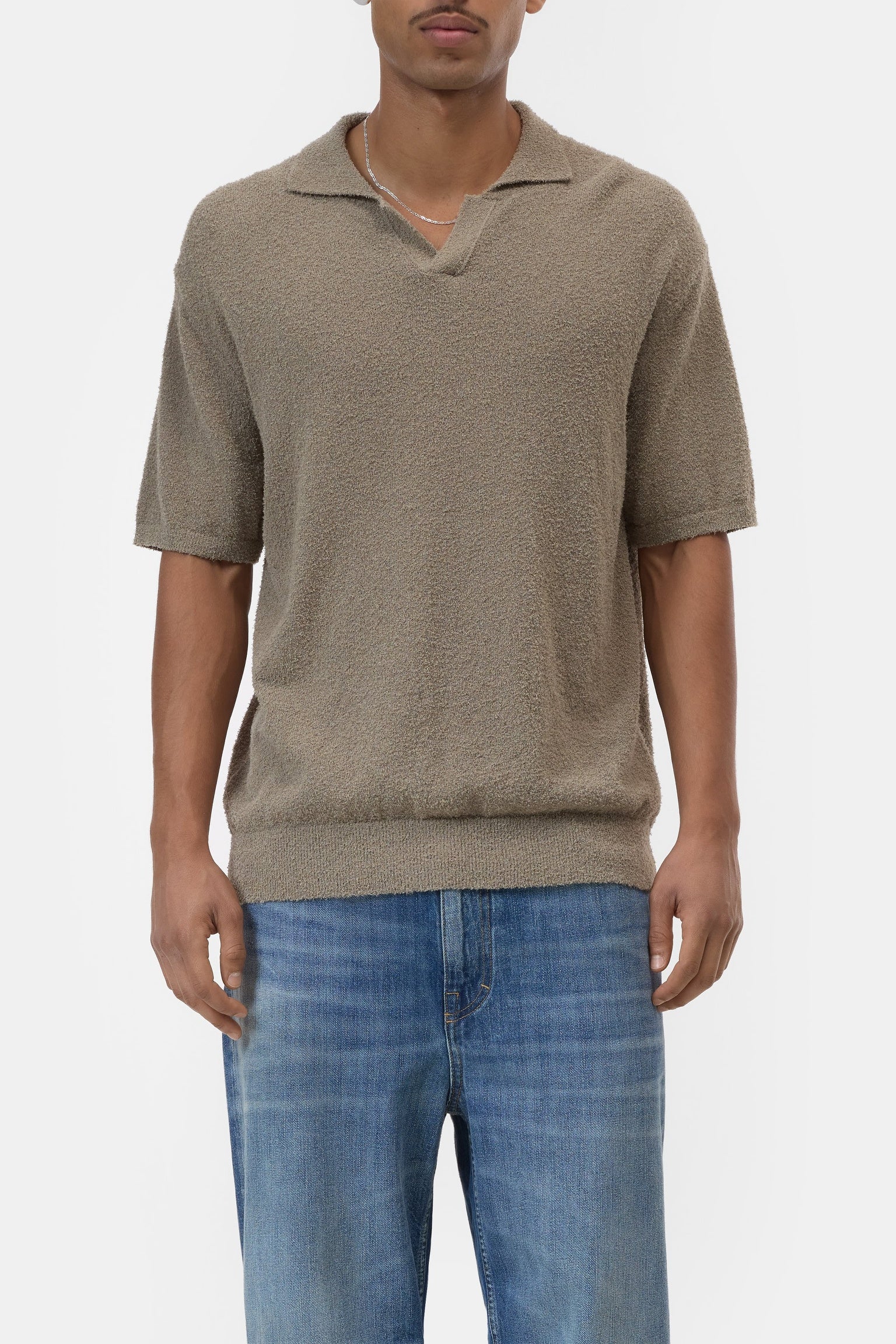 CLOSED Cotton knit polo Pebble green - Vista 2