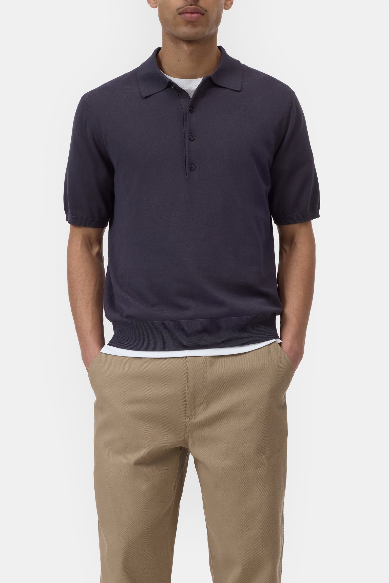 CLOSED Knit polo made of cotton Magma black - Vista 2