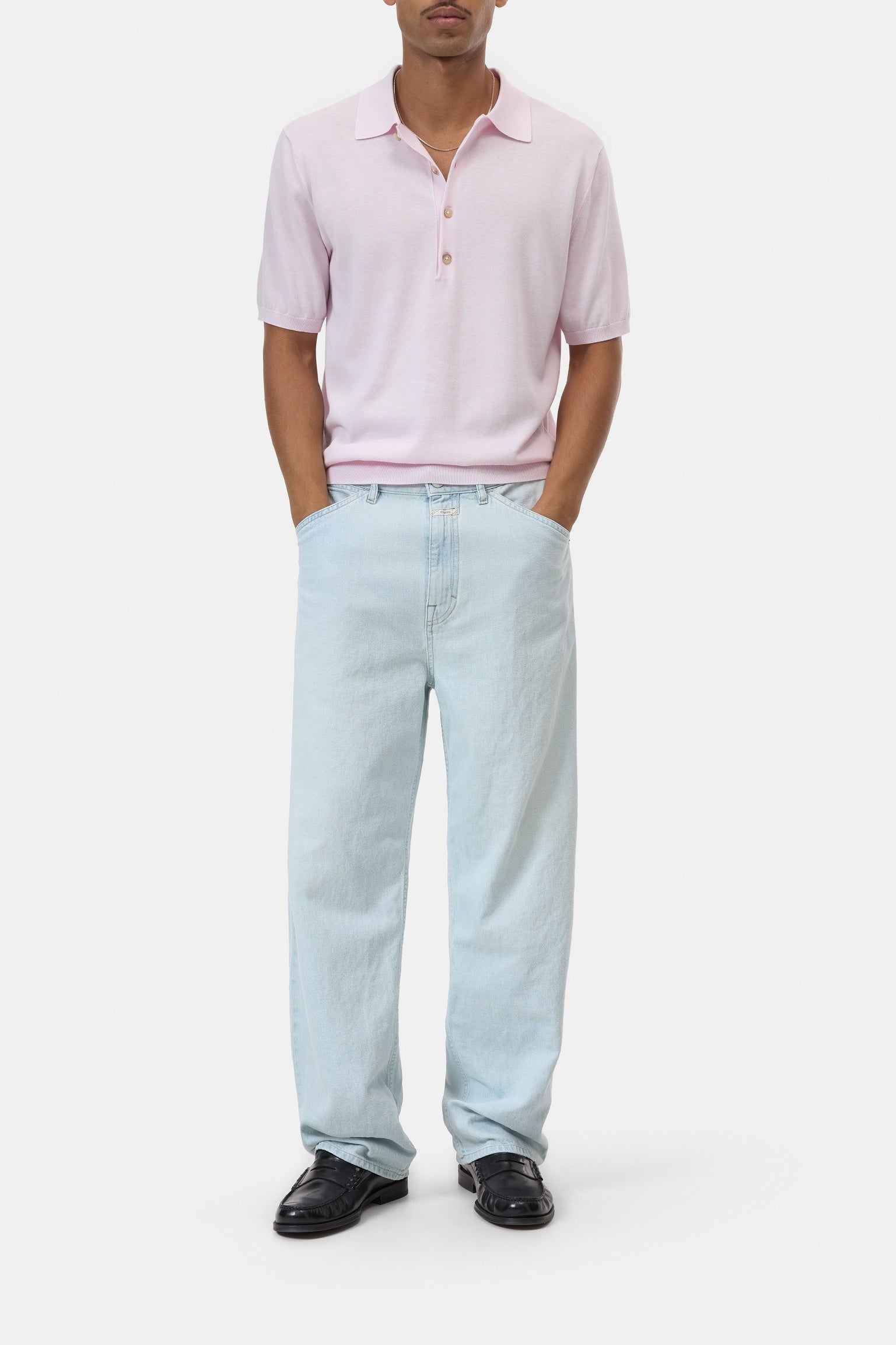 CLOSED Knit polo made of cotton Quartz pink - Vista 1