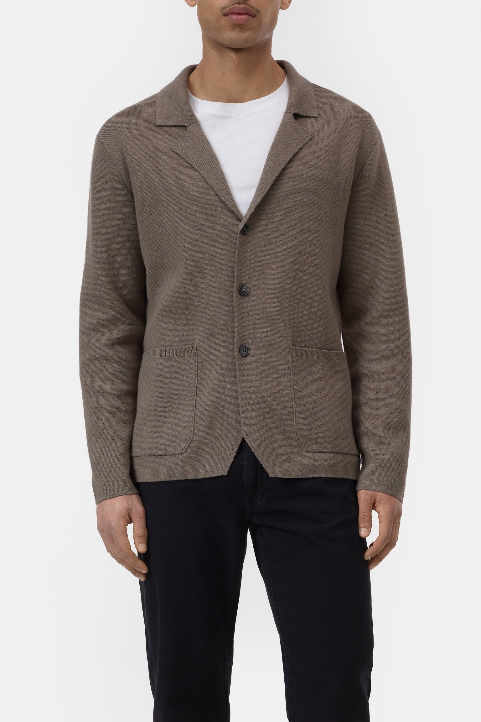 CLOSED Knitted blazer made of cotton blend yarn Smokey grey - Vista 2