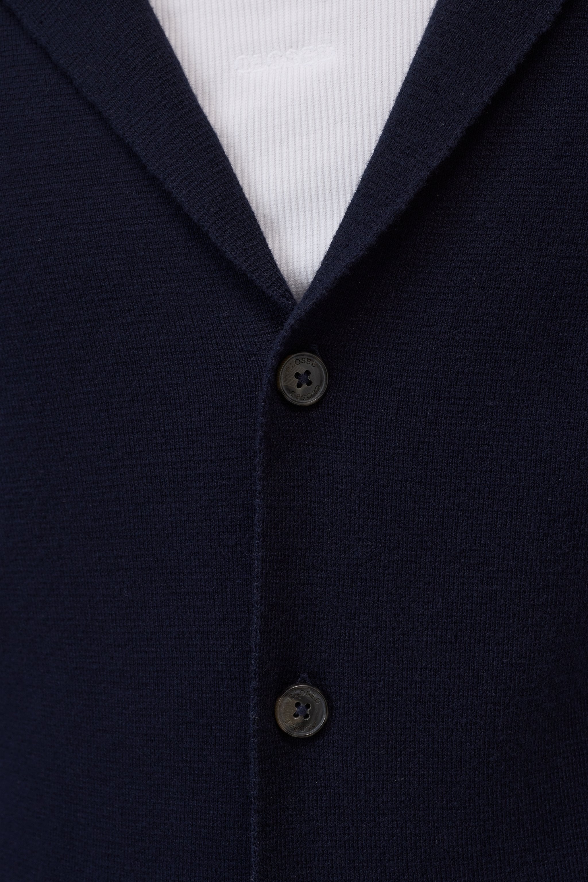 CLOSED Knitted blazer made of cotton blend yarn dark night - Vista 4