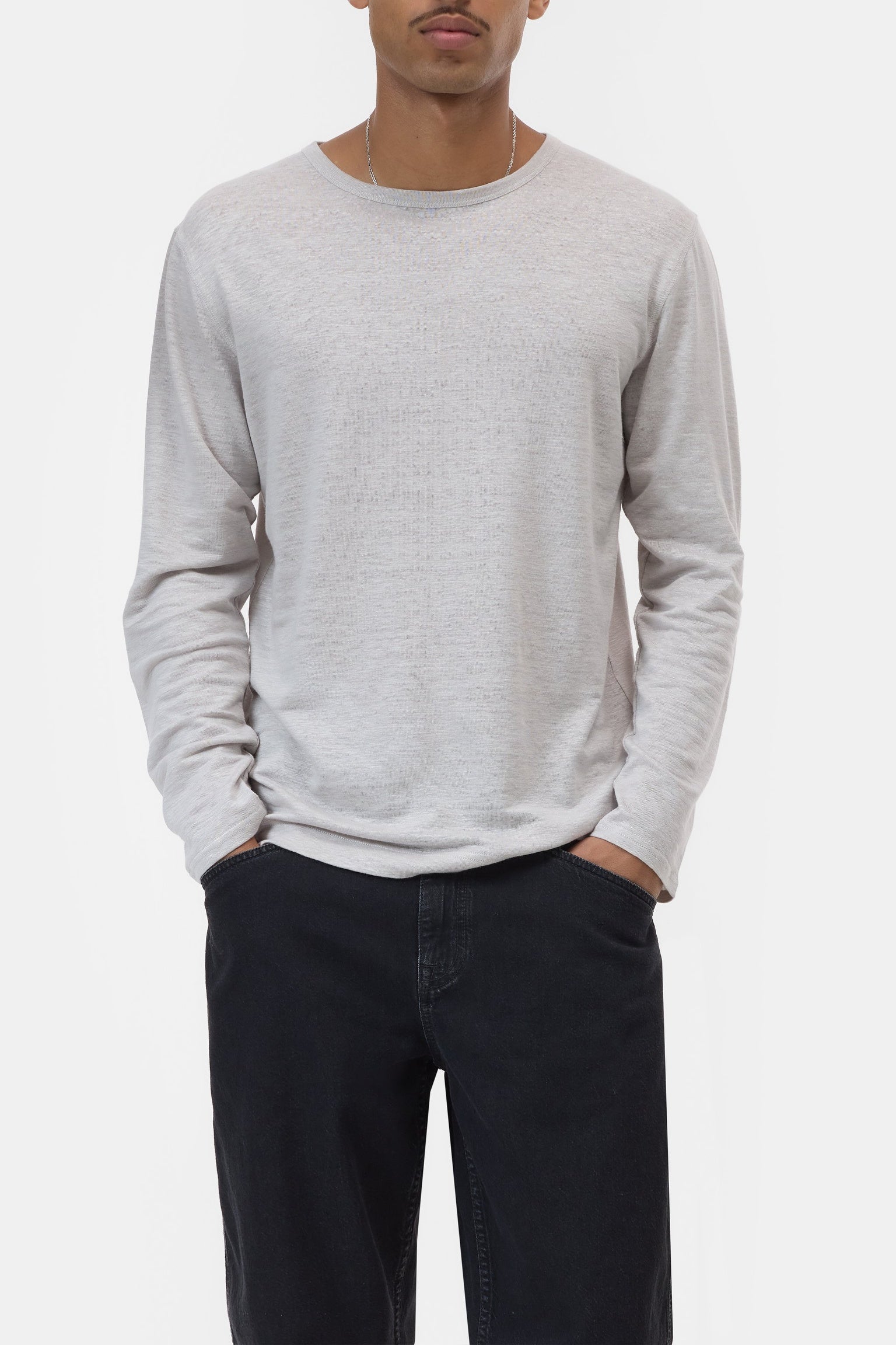 CLOSED Linen blend long sleeve shirt mud grey - Vista 2