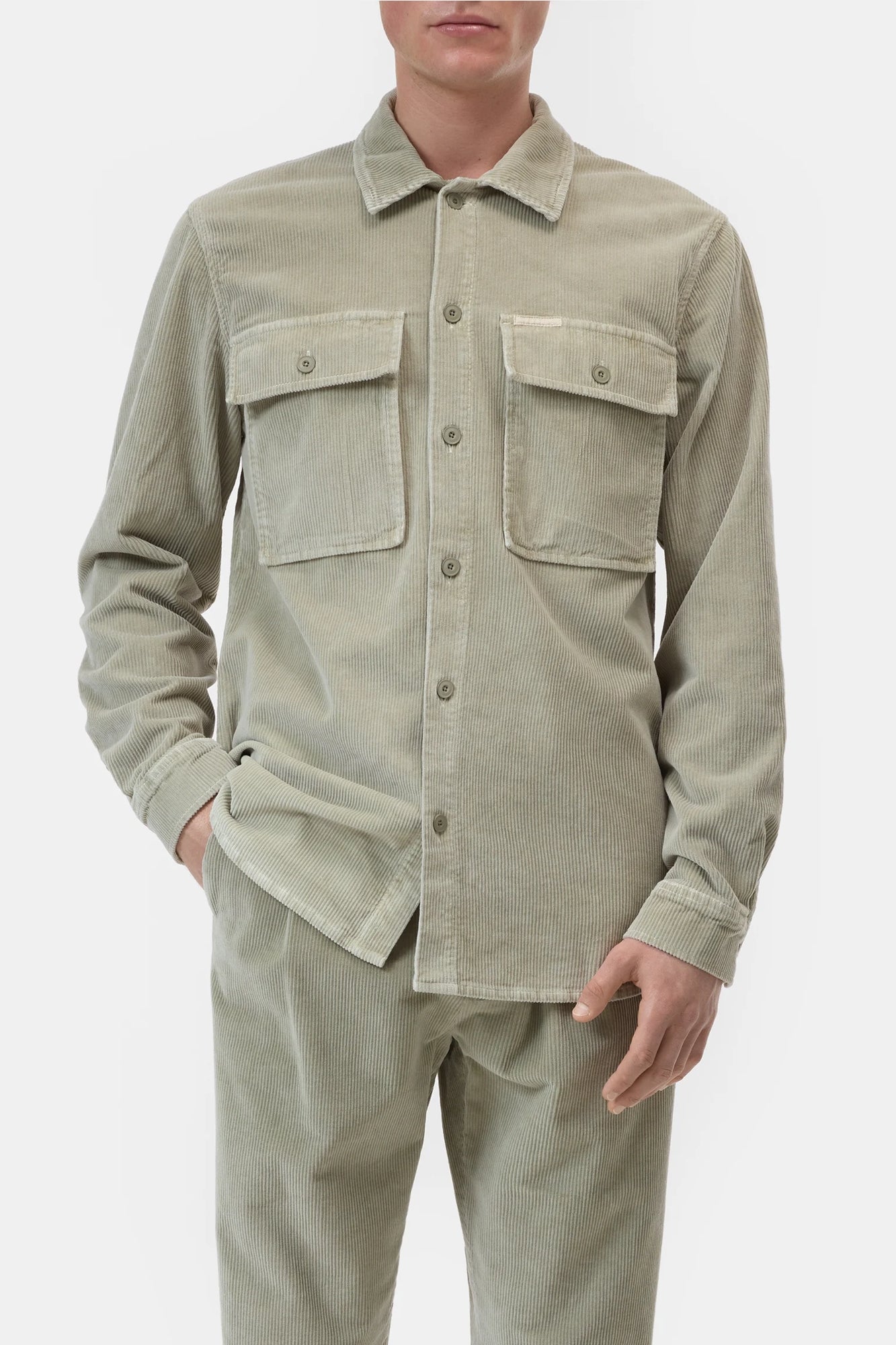 Corduroy Utility Shirt Light Green