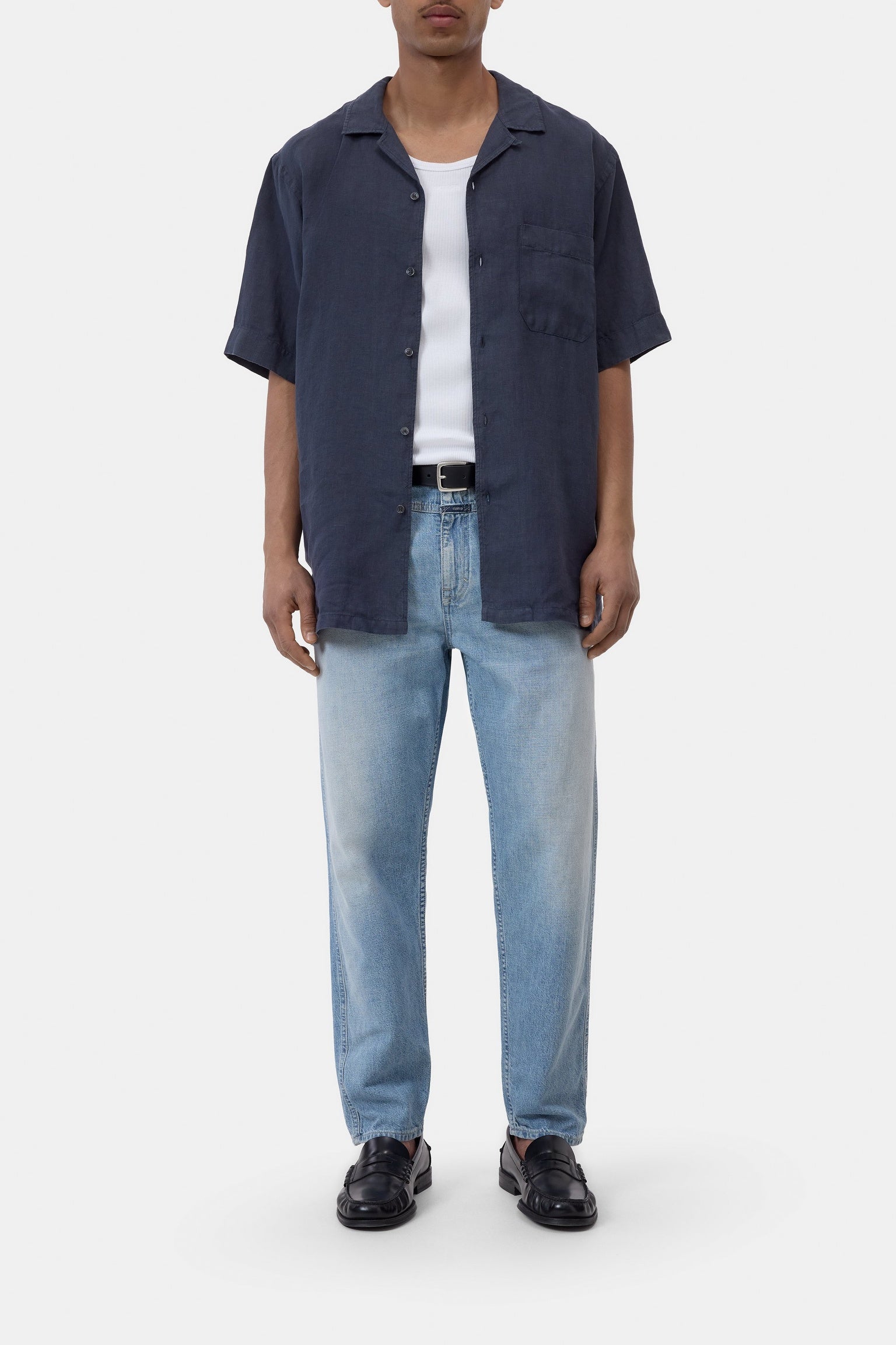 CLOSED Short-sleeve shirt made of linen Magma black - Vista 1