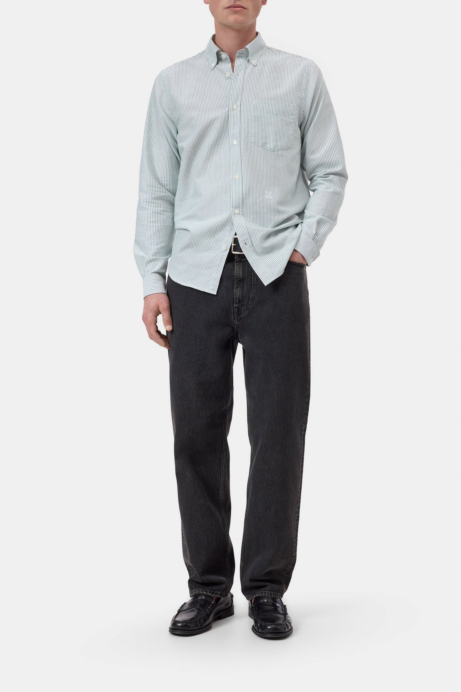 Button Down Shirt Dark Olive Green